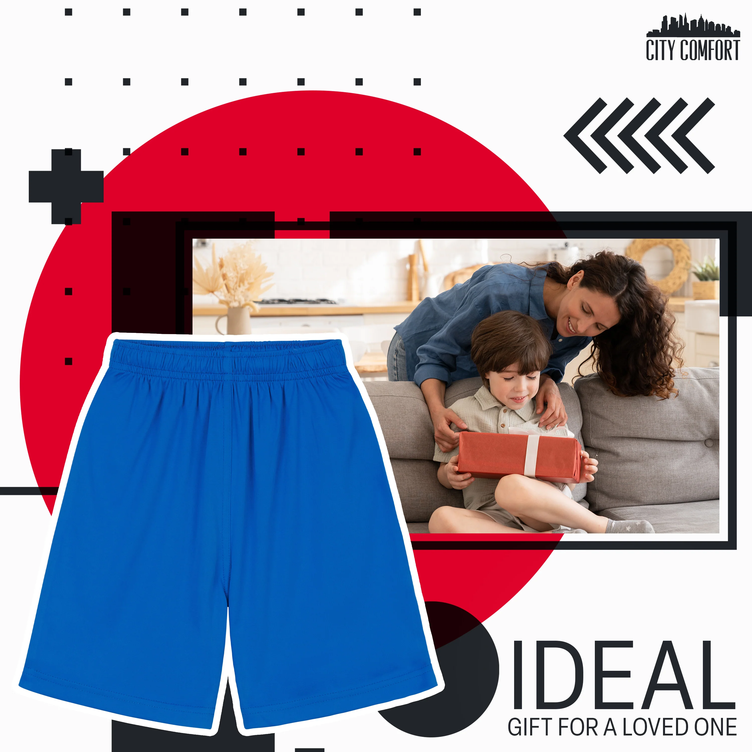 CityComfort Activewear Shorts for Kids, School PE Boys Shorts - Image 4