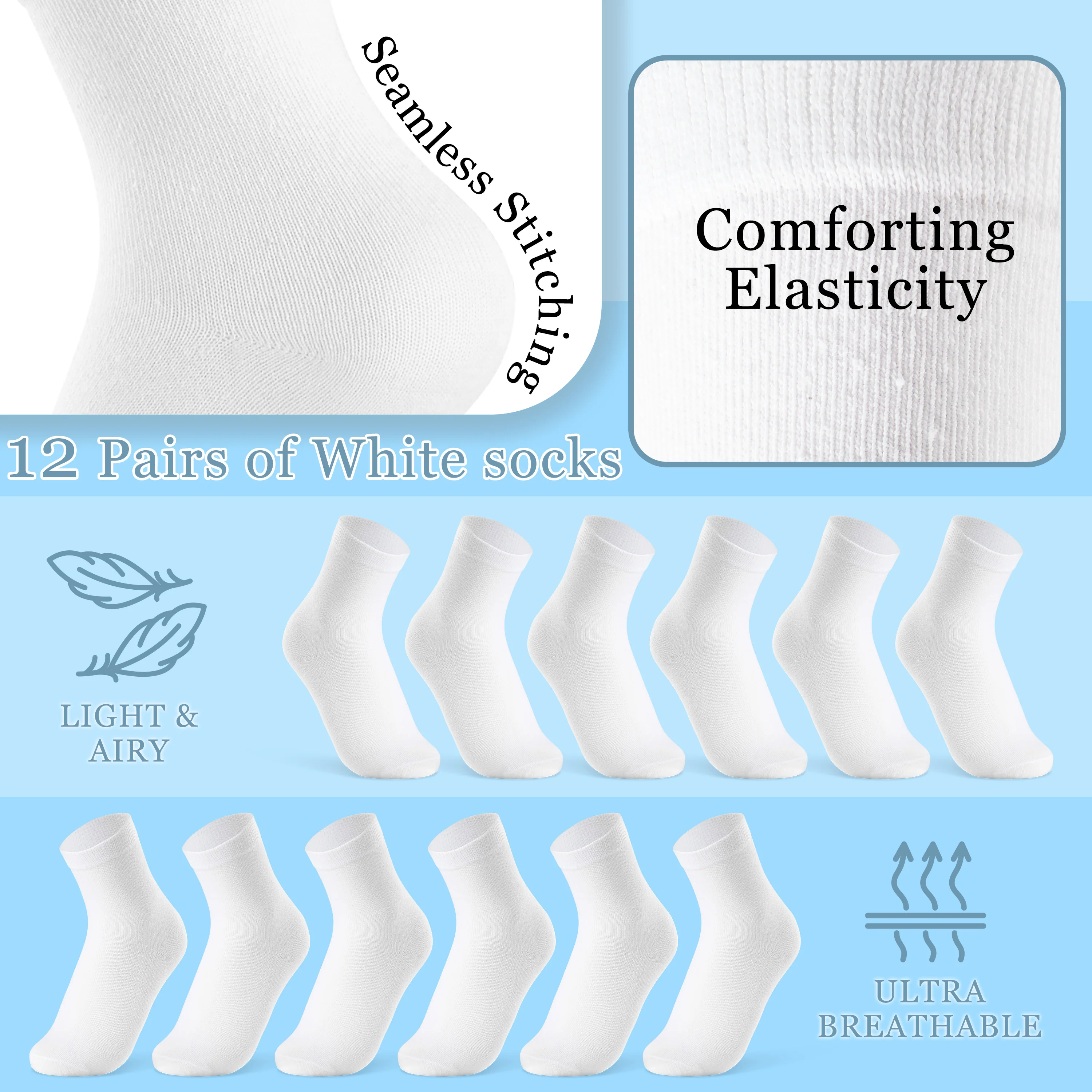 CityComfort Boys Calf Socks - Pack of 12 - Image 4