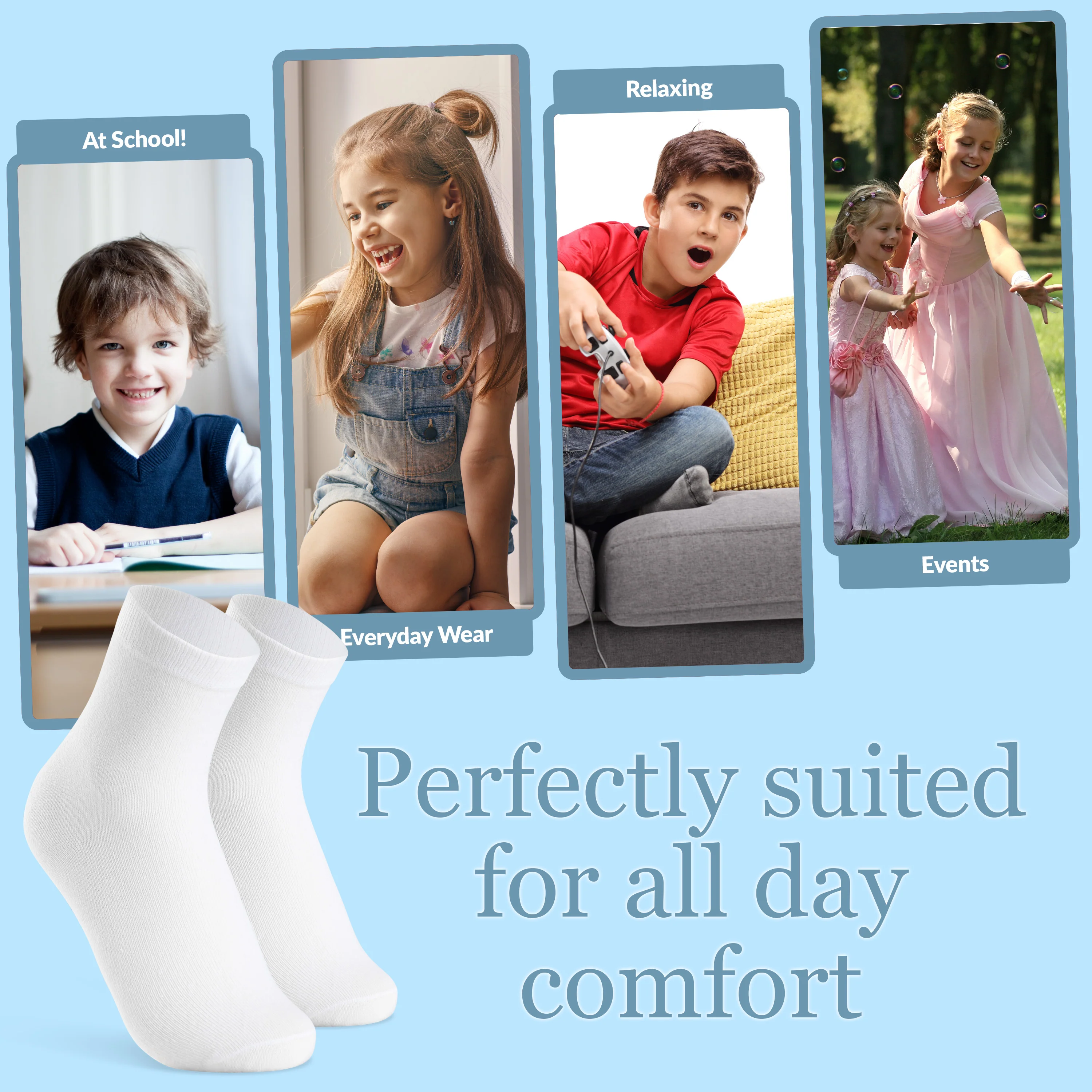 CityComfort Boys Calf Socks - Pack of 12 - Image 5