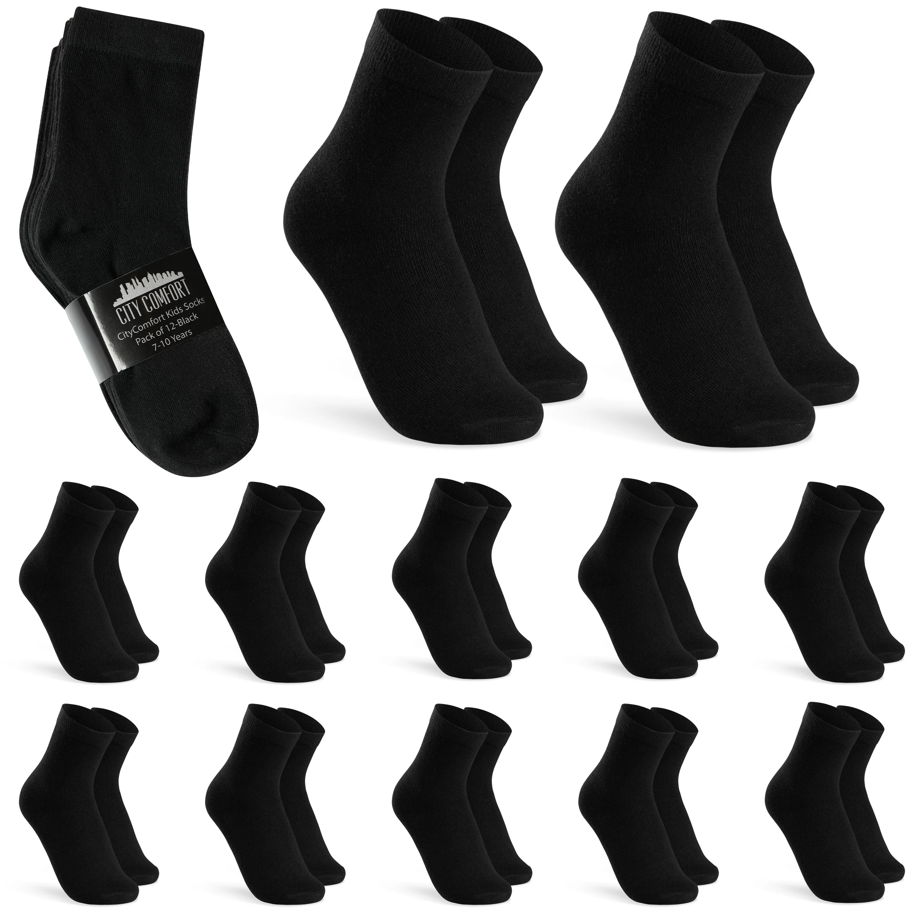 CityComfort Boys Calf Socks - Pack of 12 - Image 7