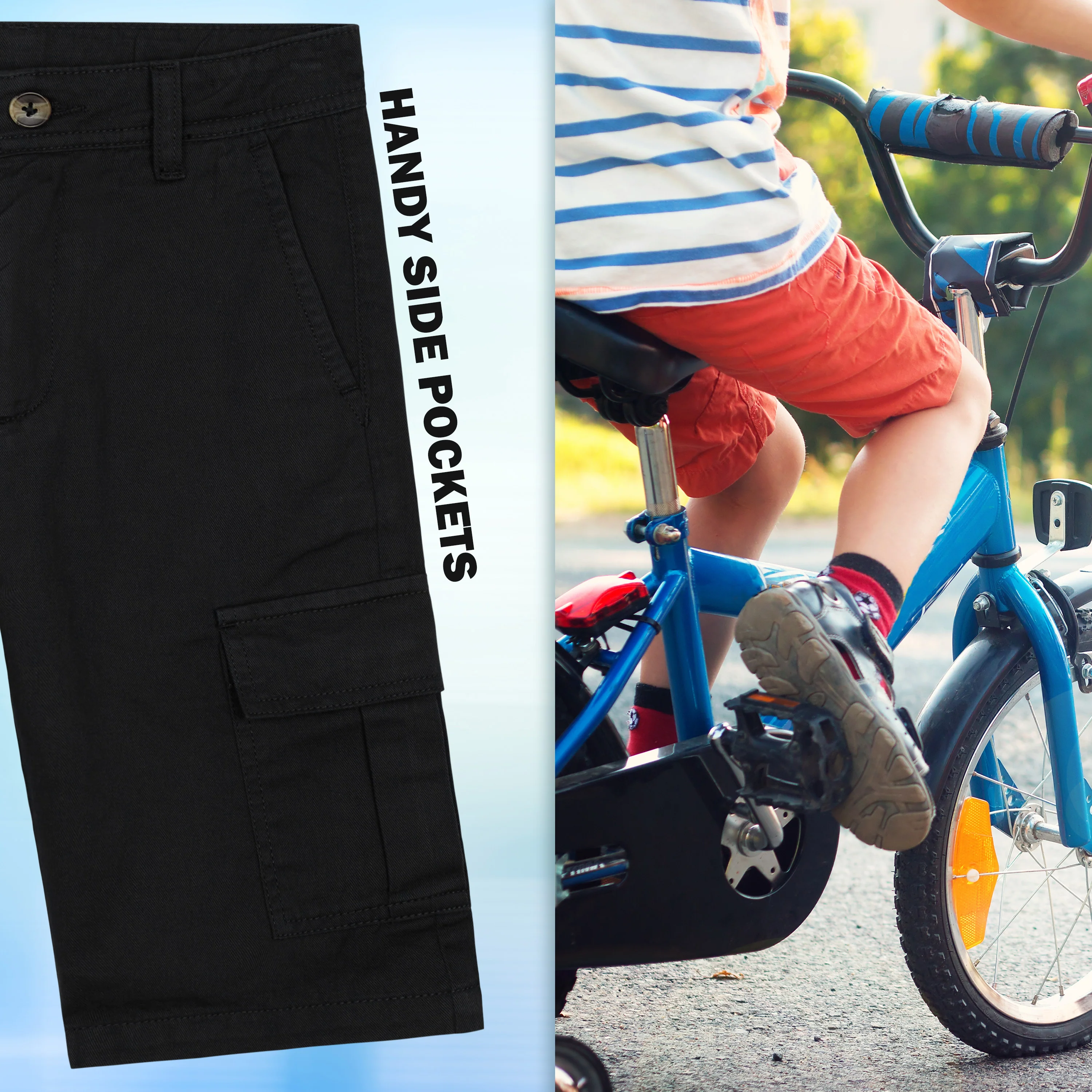 CityComfort Boys Cargo Shorts with Pockets, Breathable Cotton Summer Shorts - Image 10