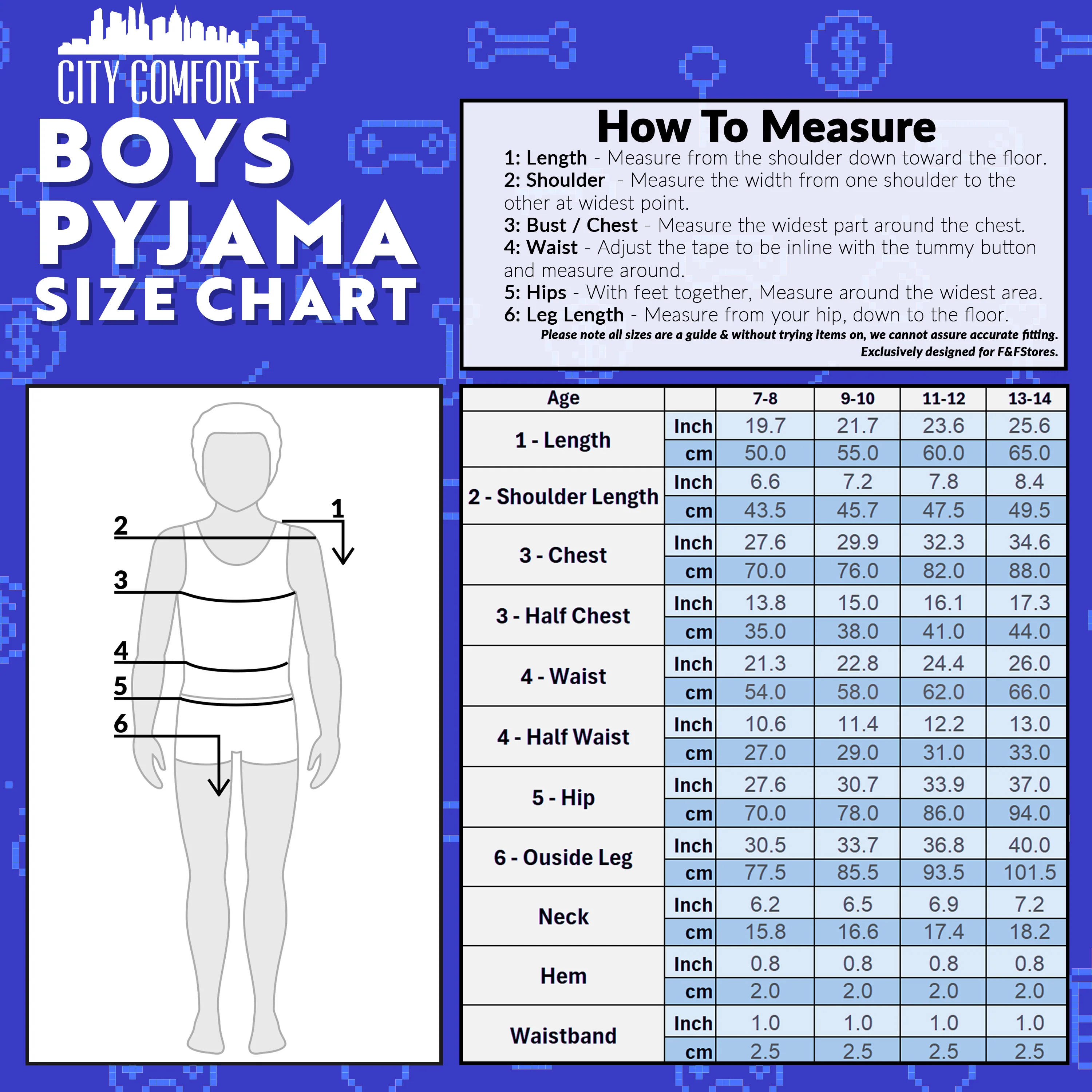 CityComfort Boys Long Pyjama Set, Comfortable Breathable Sleepwear PJs - Gamer Gifts for Boys - Image 6
