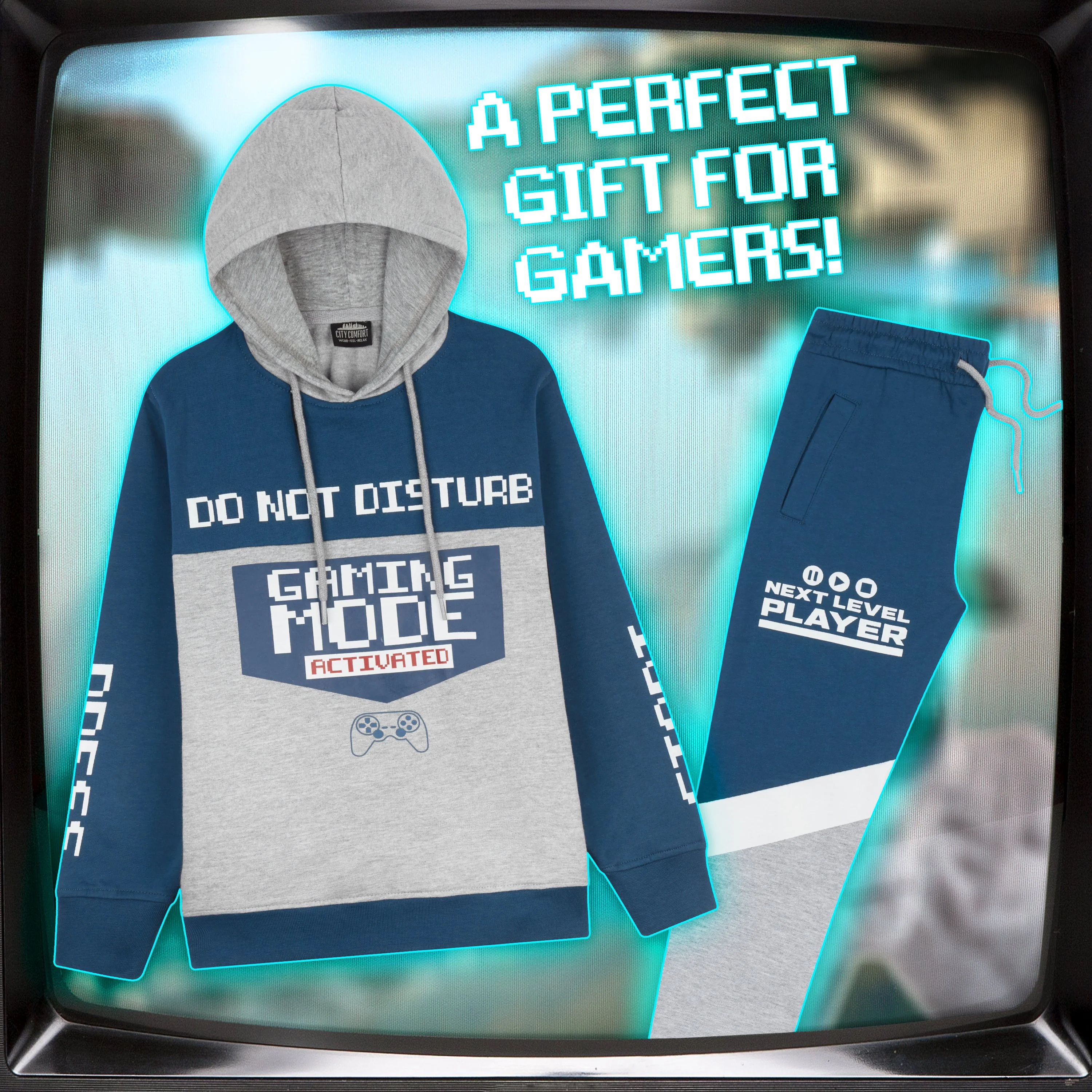 CityComfort Boys Navy&Grey Tracksuit, Gaming Boys Hoodies and Joggers - Image 3