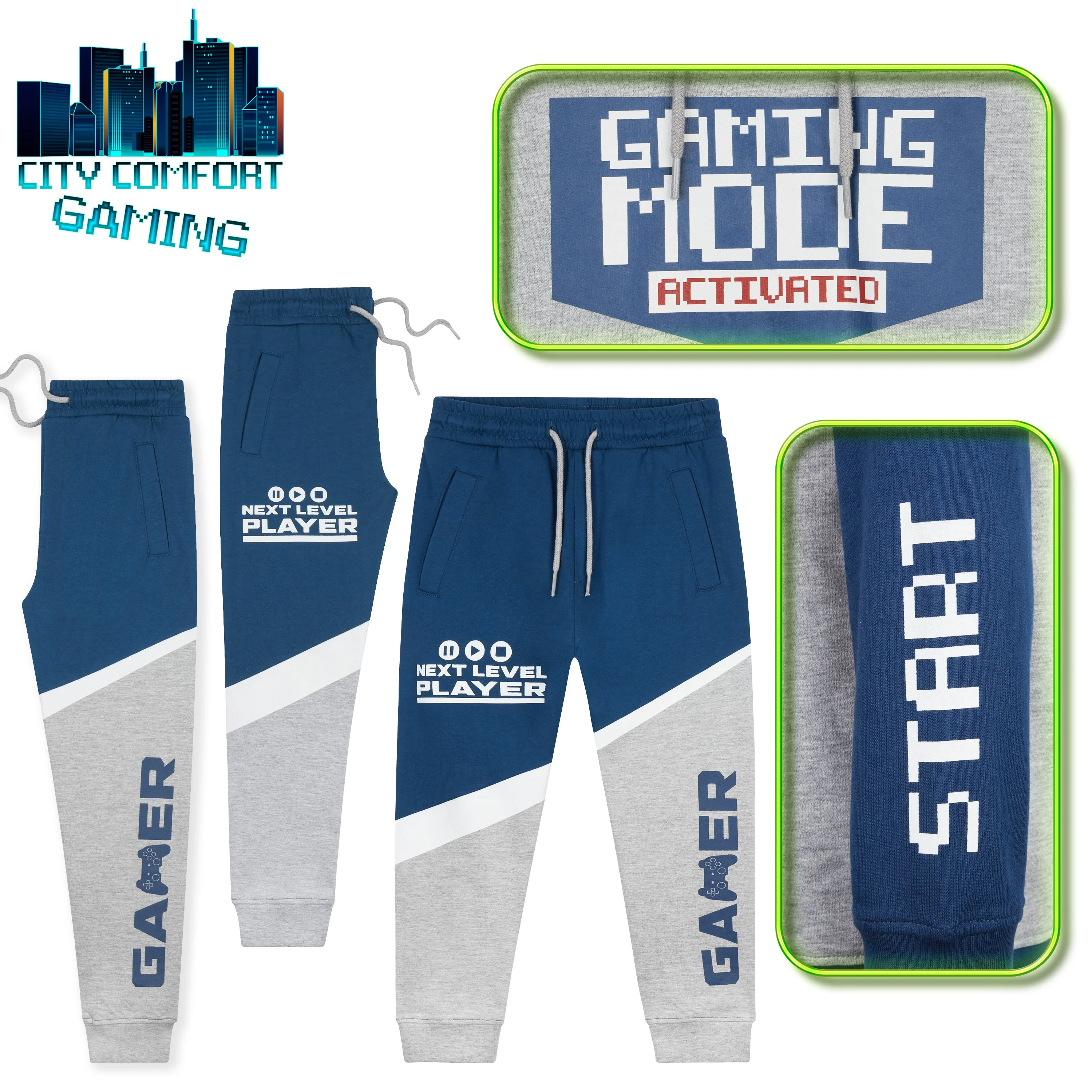 CityComfort Boys Navy&Grey Tracksuit, Gaming Boys Hoodies and Joggers - Image 5