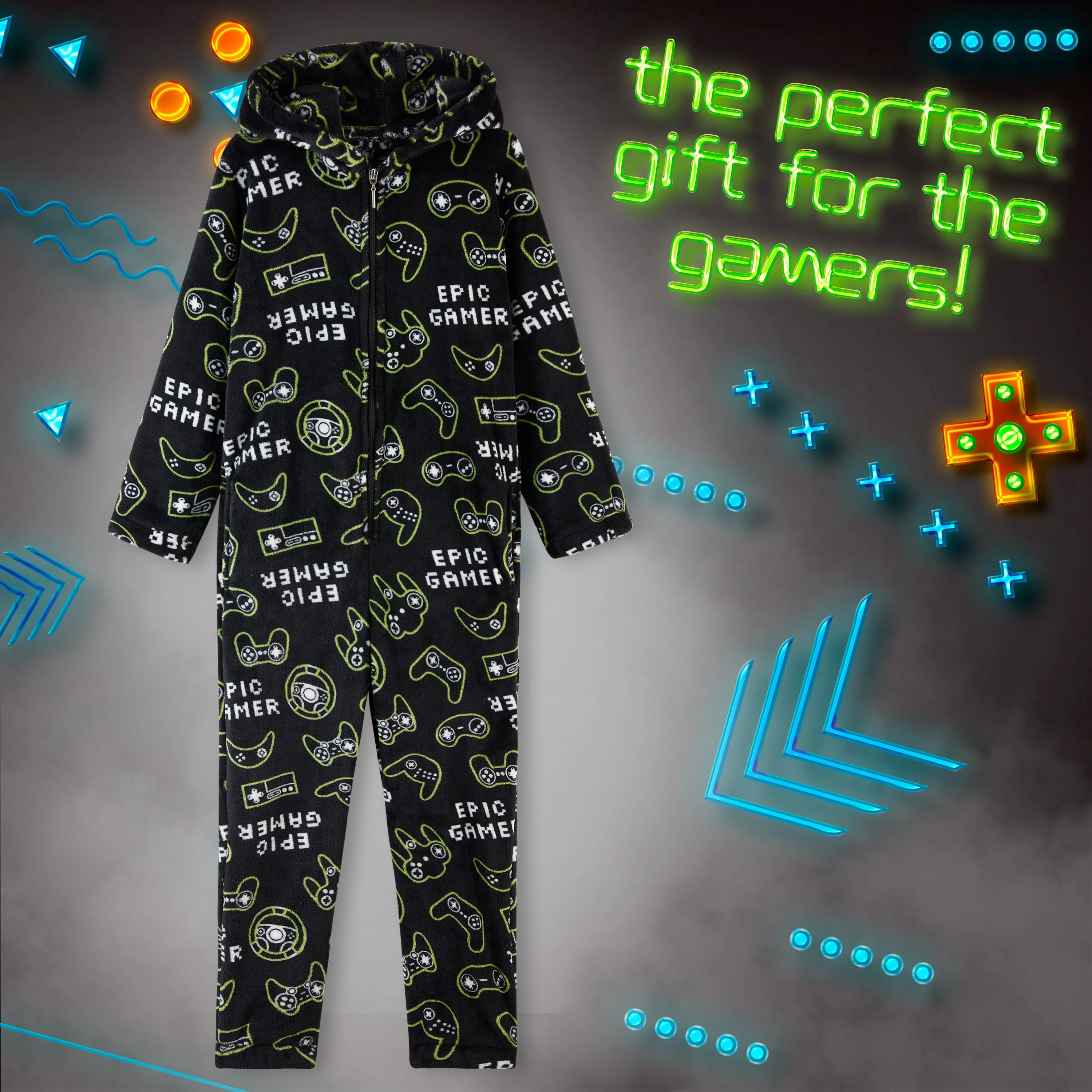 CityComfort Boys Onesie, Fleece Pyjamas, All in One Gaming Sleepsuit - Image 3
