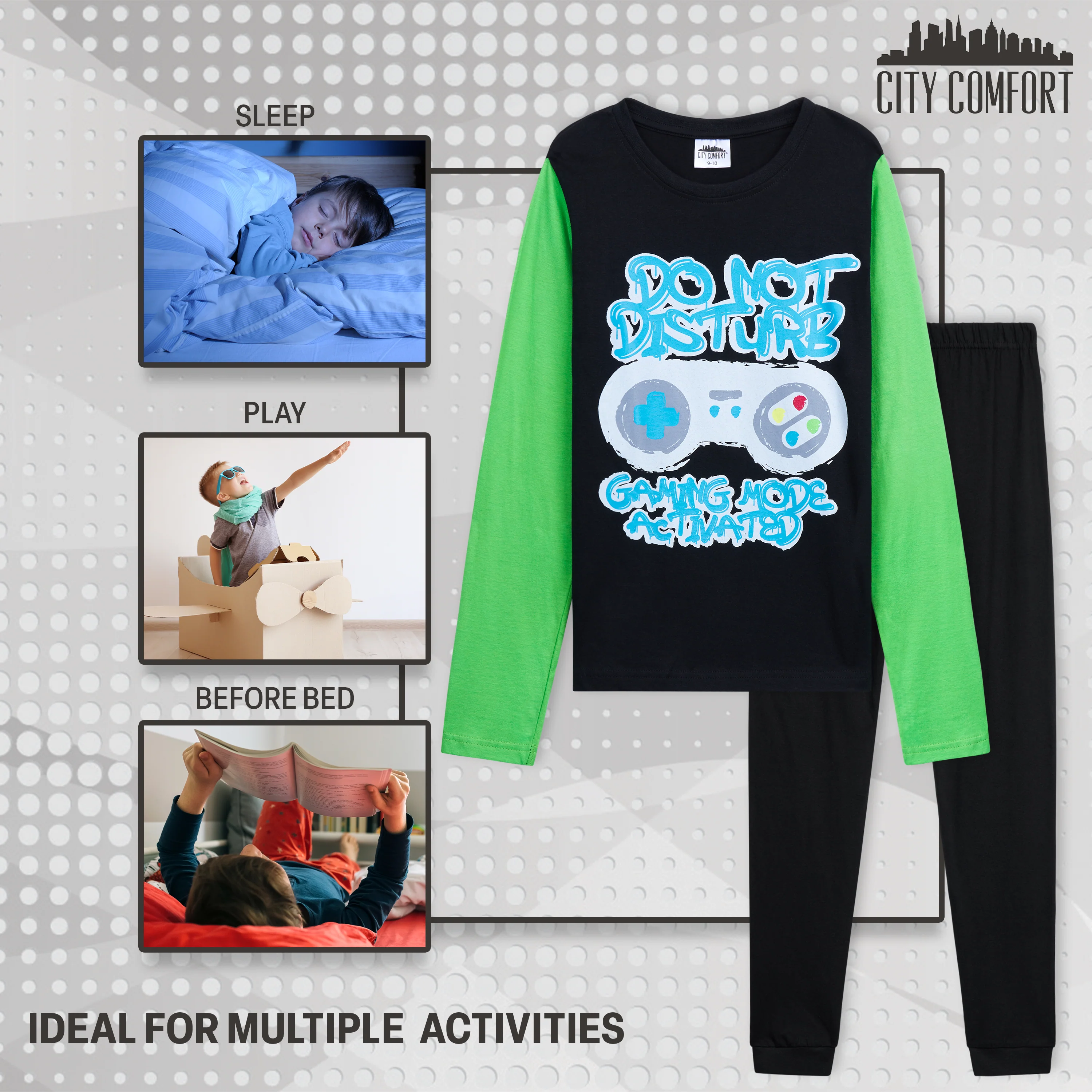 CityComfort Boys Pyjamas Long PJs Set Teens Gaming Nightwear Comfy Loungewear - Image 4