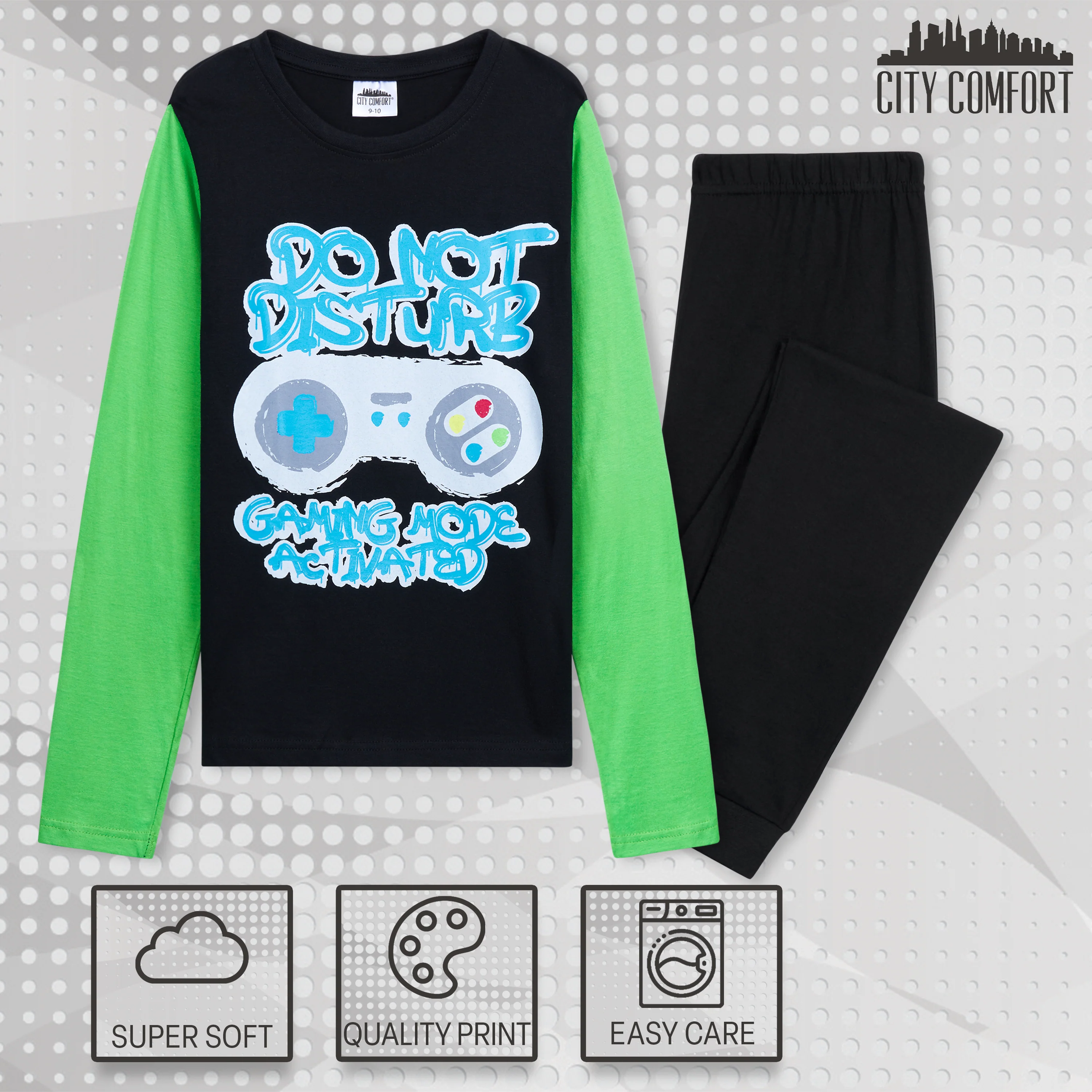 CityComfort Boys Long Pyjama Set, Comfortable Breathable Sleepwear PJs - Gamer Gifts for Boys - Image 6