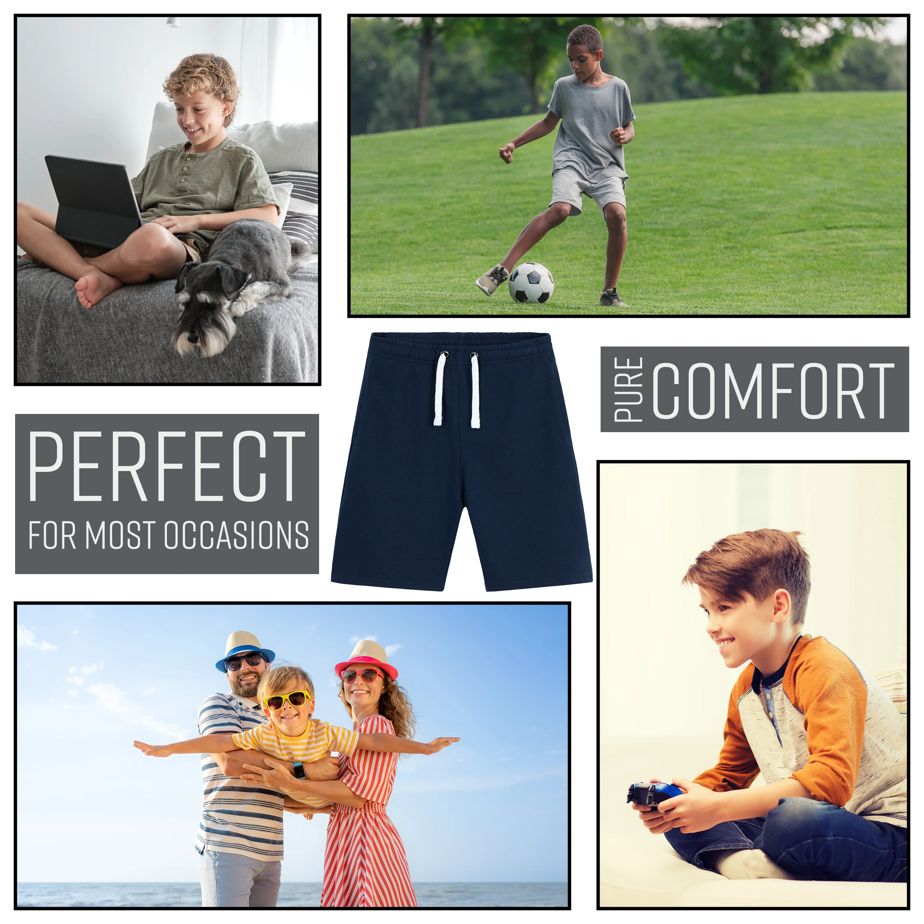 CityComfort Boys Shorts, Football Shorts with Pockets - Image 10