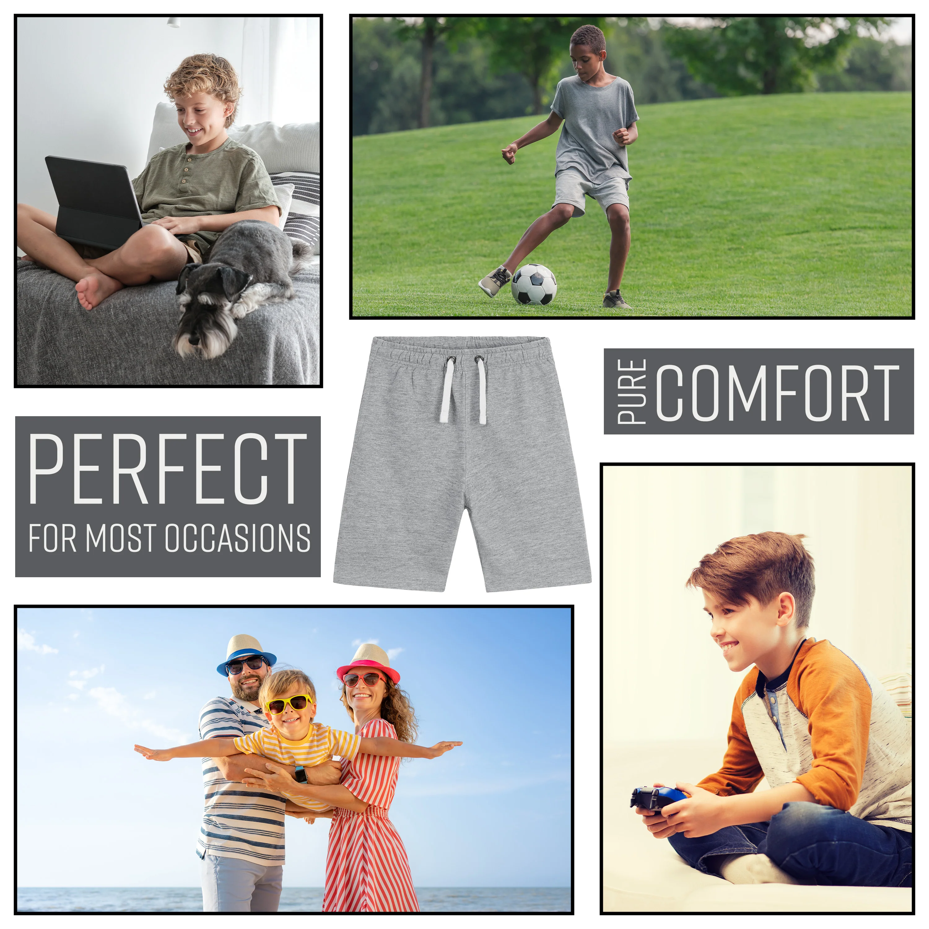 CityComfort Boys Shorts, Football Shorts with Pockets - Image 16