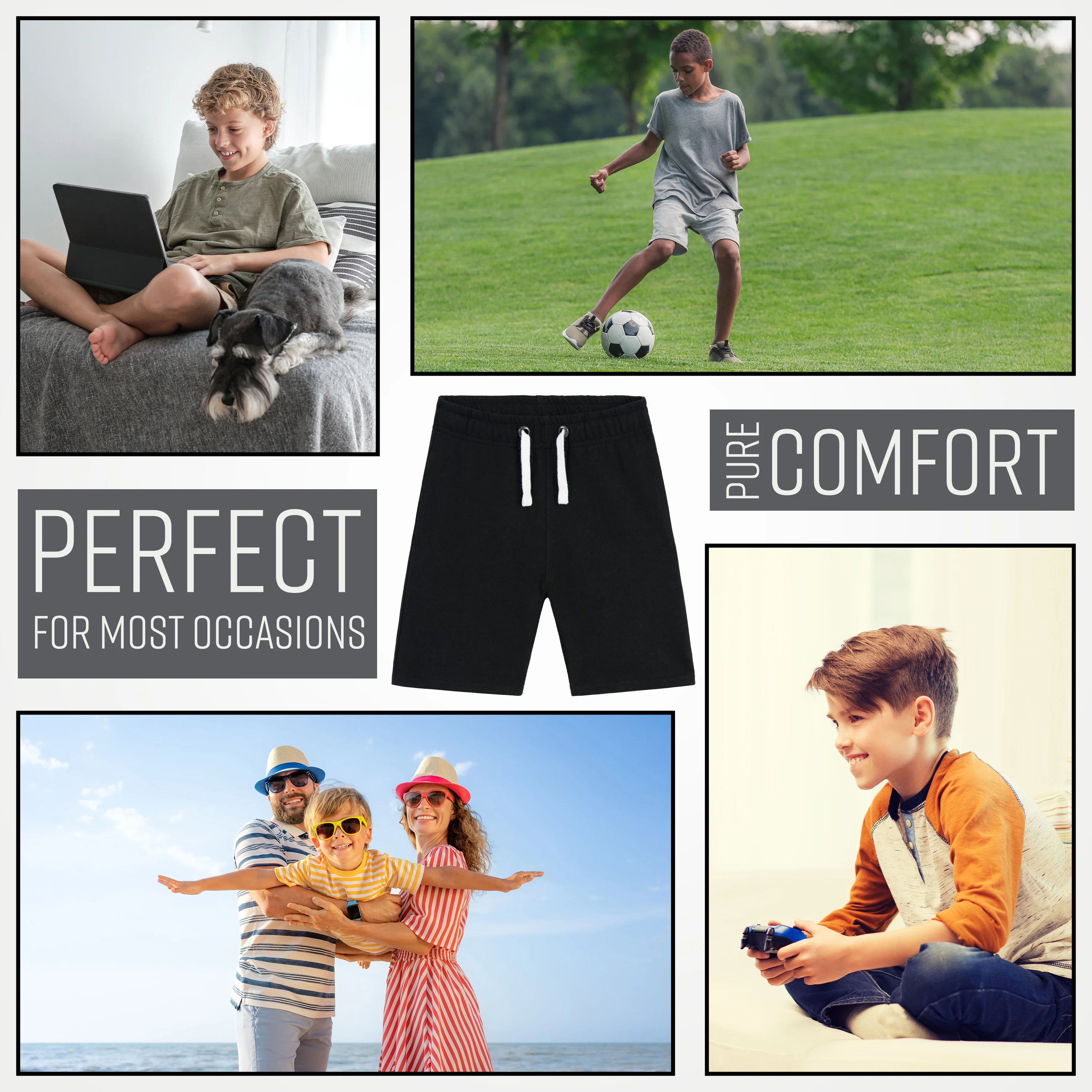 CityComfort Boys Shorts, Football Shorts with Pockets - Image 4