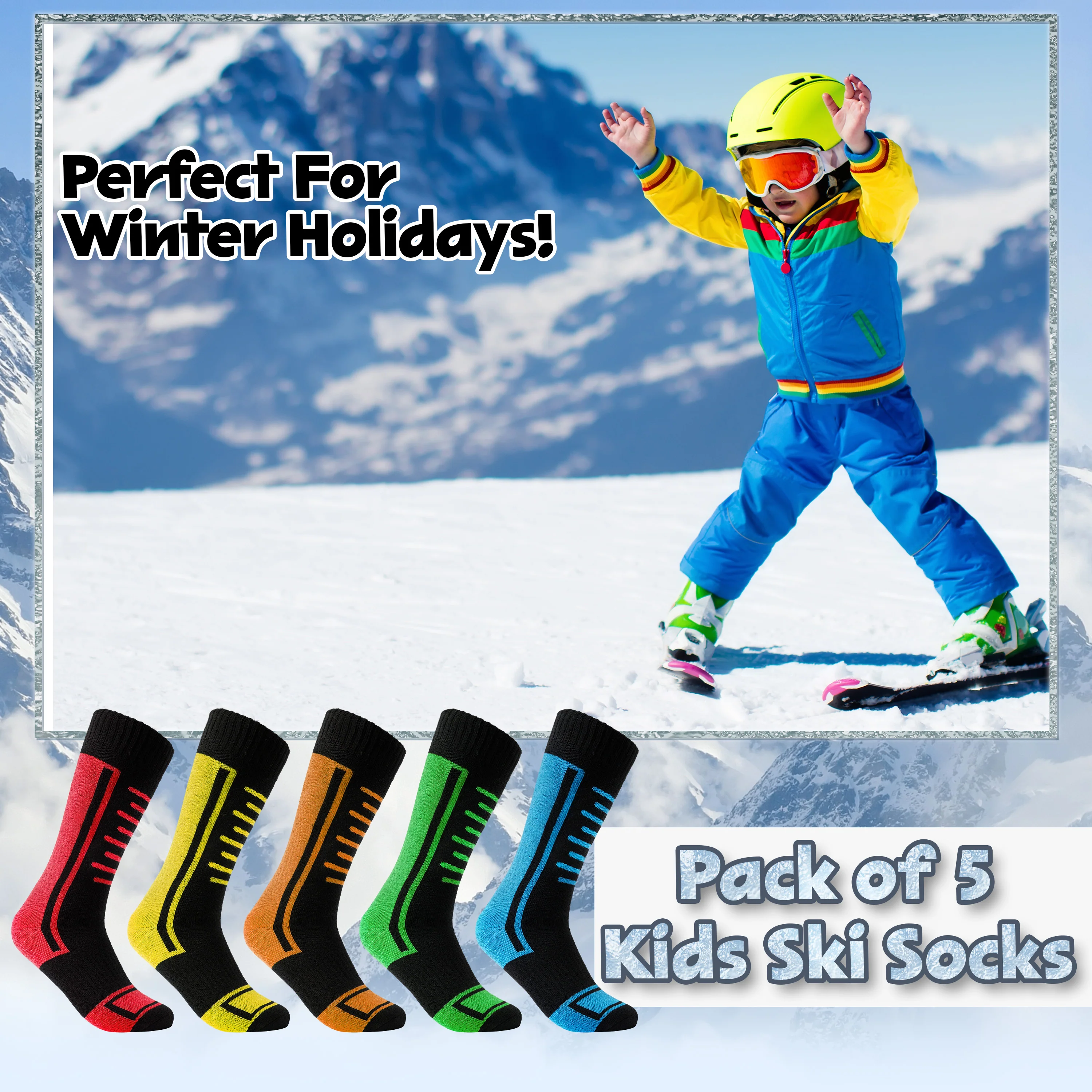 CityComfort Boys Ski Socks Multipack - Kids Thermal Socks for Skiing, Hiking & Outdoor Activities - Image 3