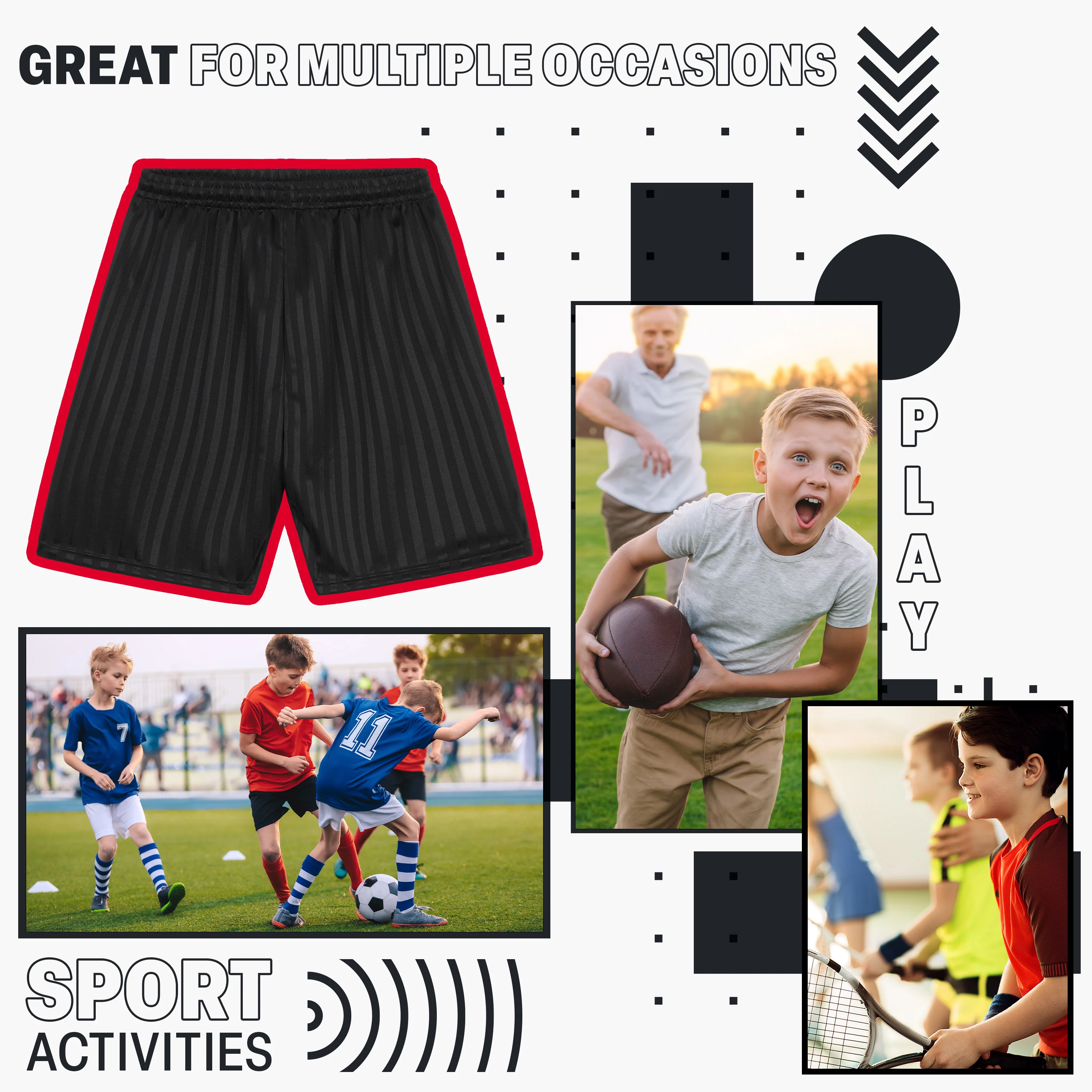 CityComfort Boys Athletic Shorts, Lightweight Breathable Sports Shorts for Football or PE - Image 13