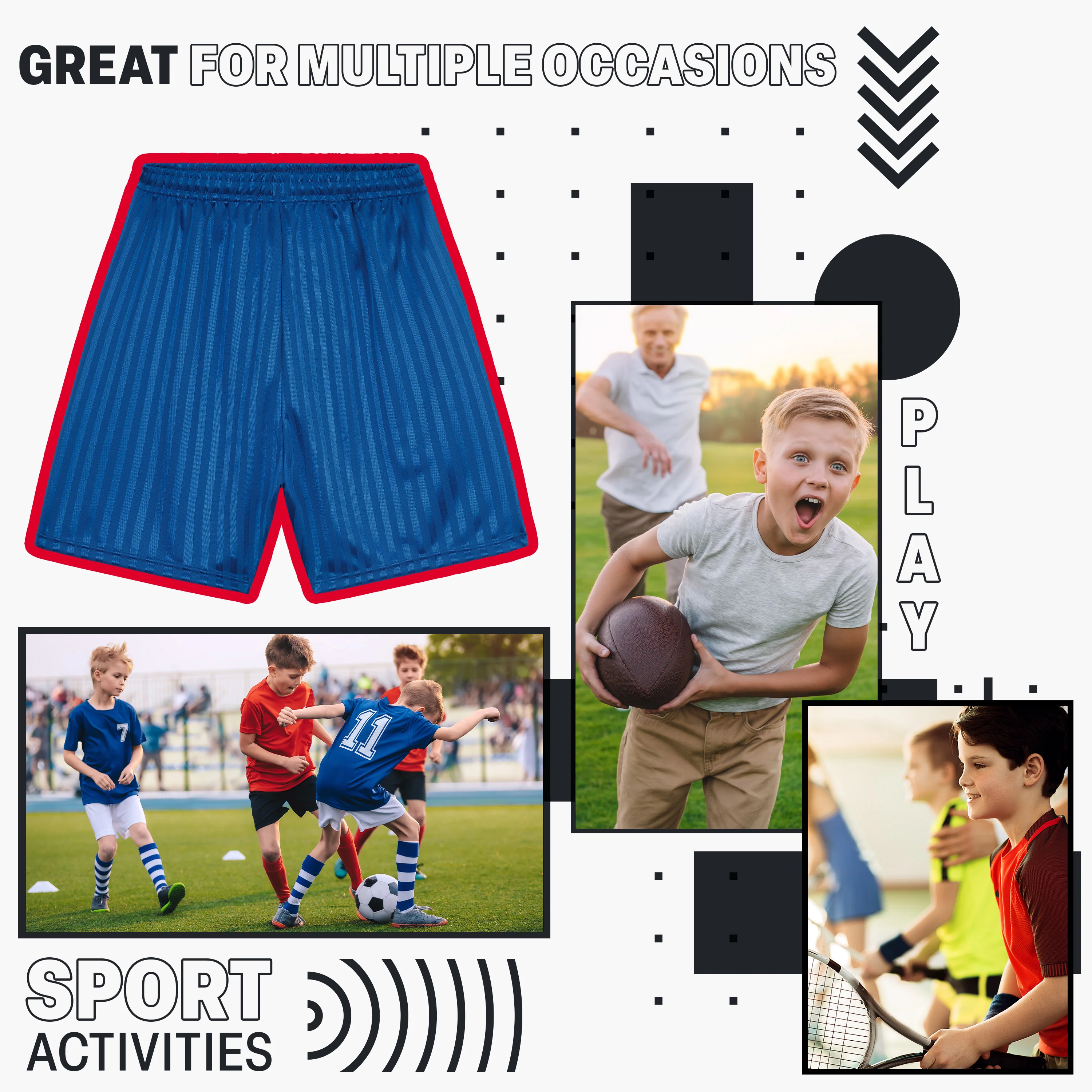 CityComfort Boys Athletic Shorts, Lightweight Breathable Sports Shorts for Football or PE - Image 6