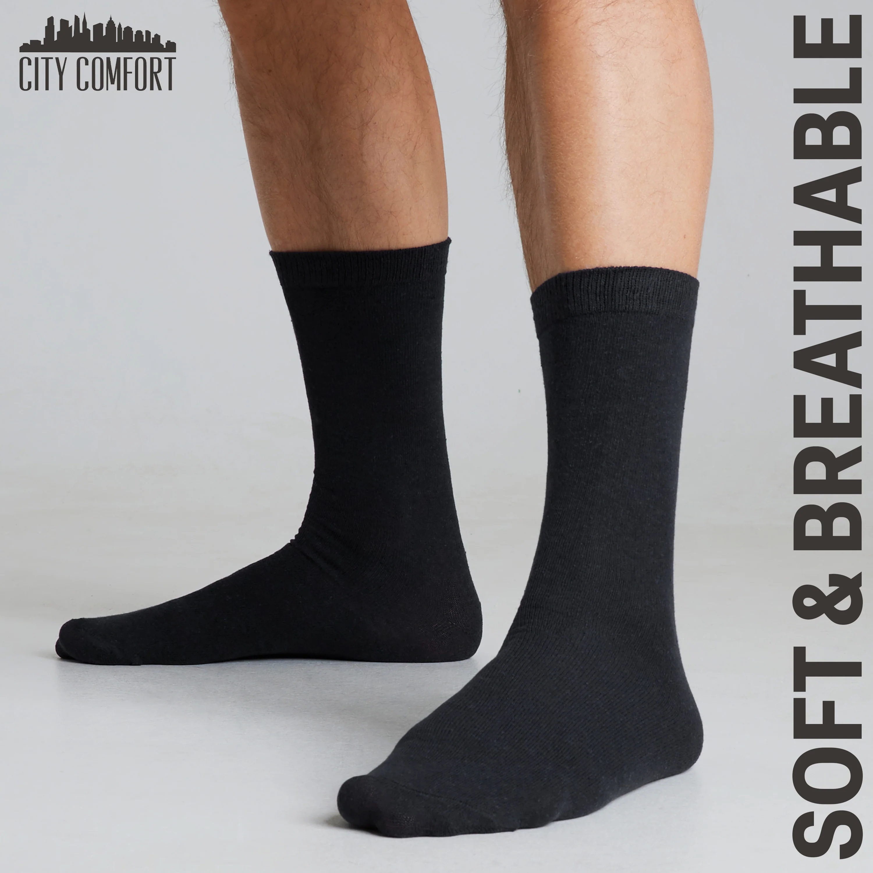 CityComfort Calf Socks for Men and Teenagers - Pack of 12 - Image 10
