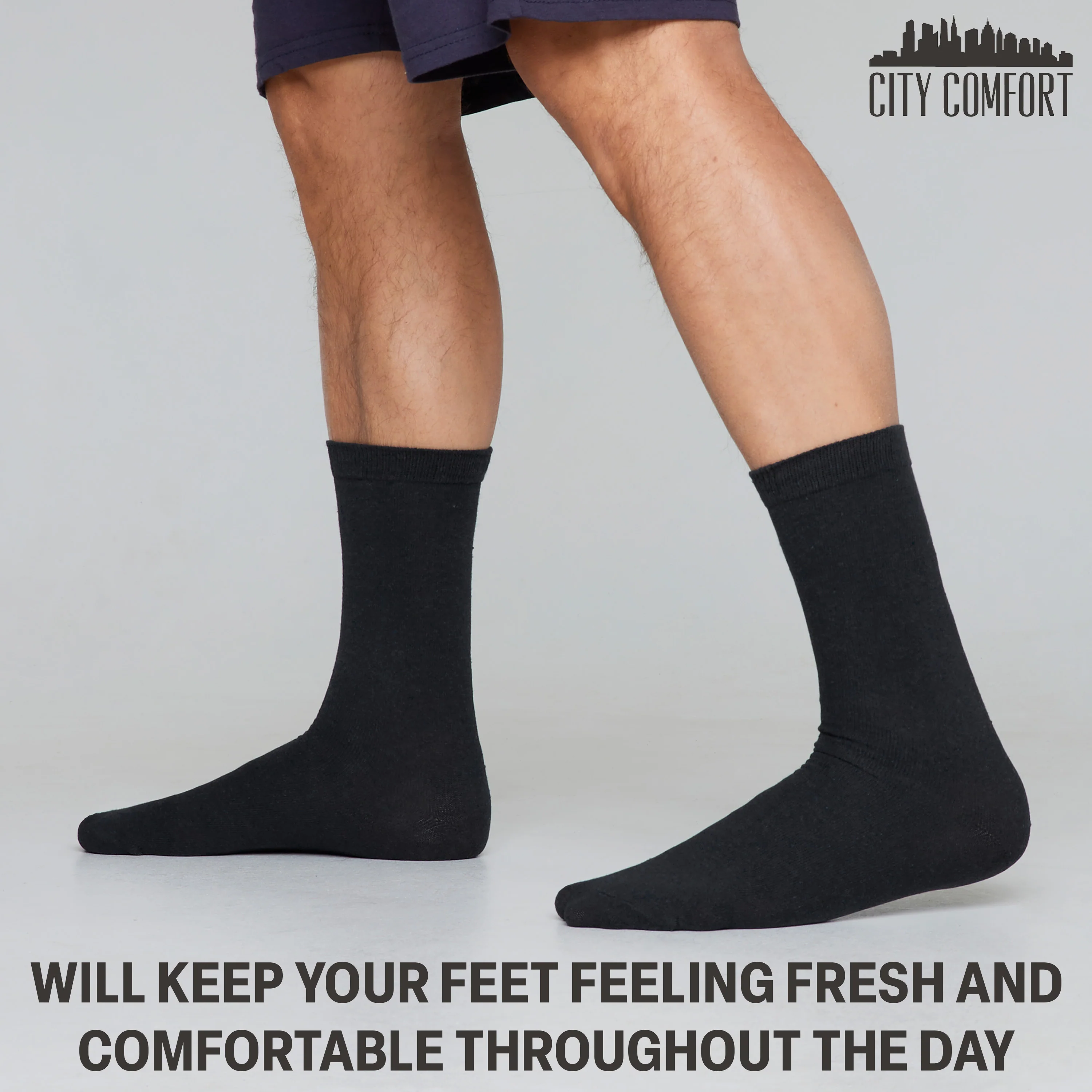 CityComfort Calf Socks for Men and Teenagers - Pack of 12 - Image 13
