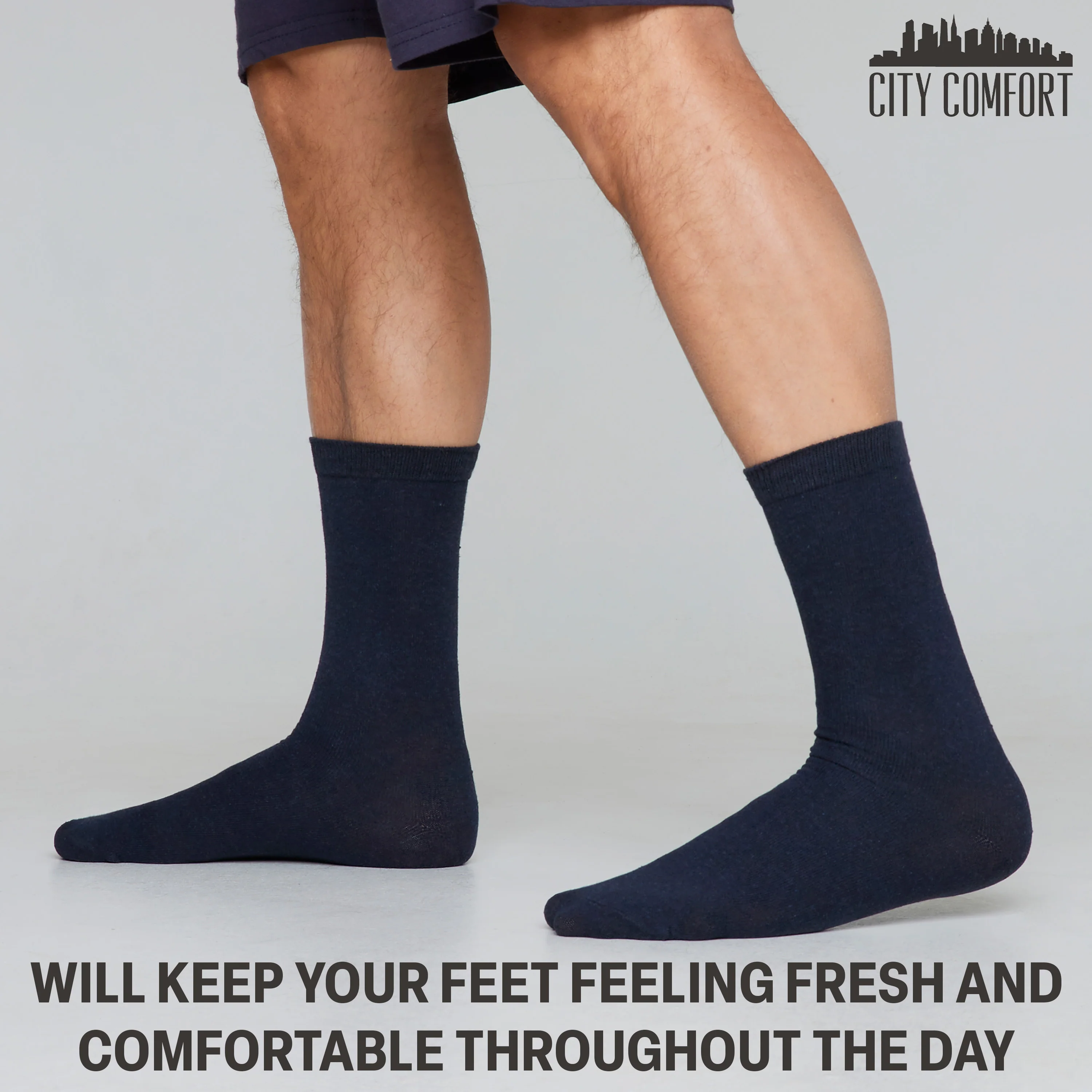 CityComfort Calf Socks for Men and Teenagers - Pack of 12 - Image 19