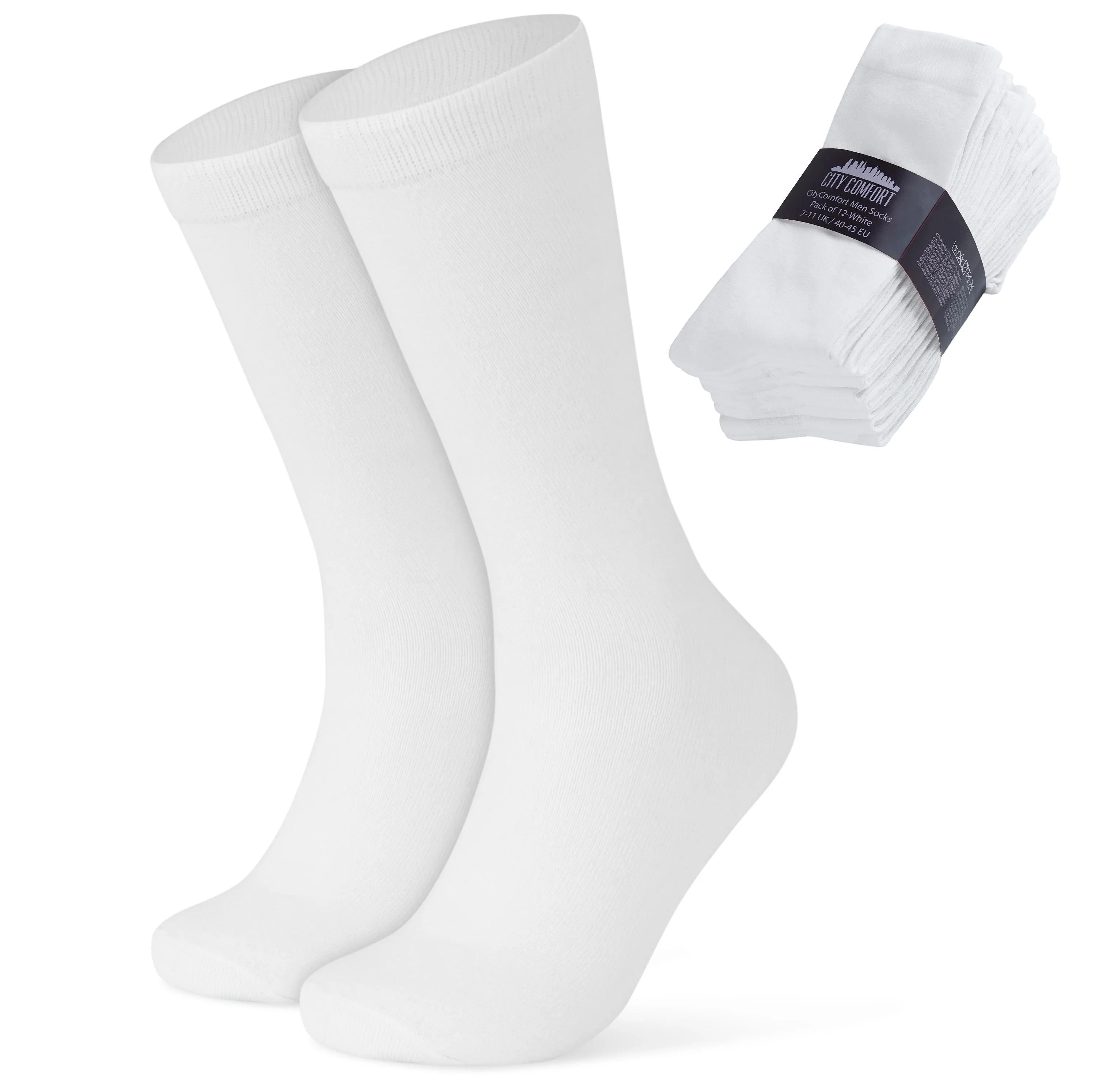 CityComfort Calf Socks for Men and Teenagers - Pack of 12 - Image 2