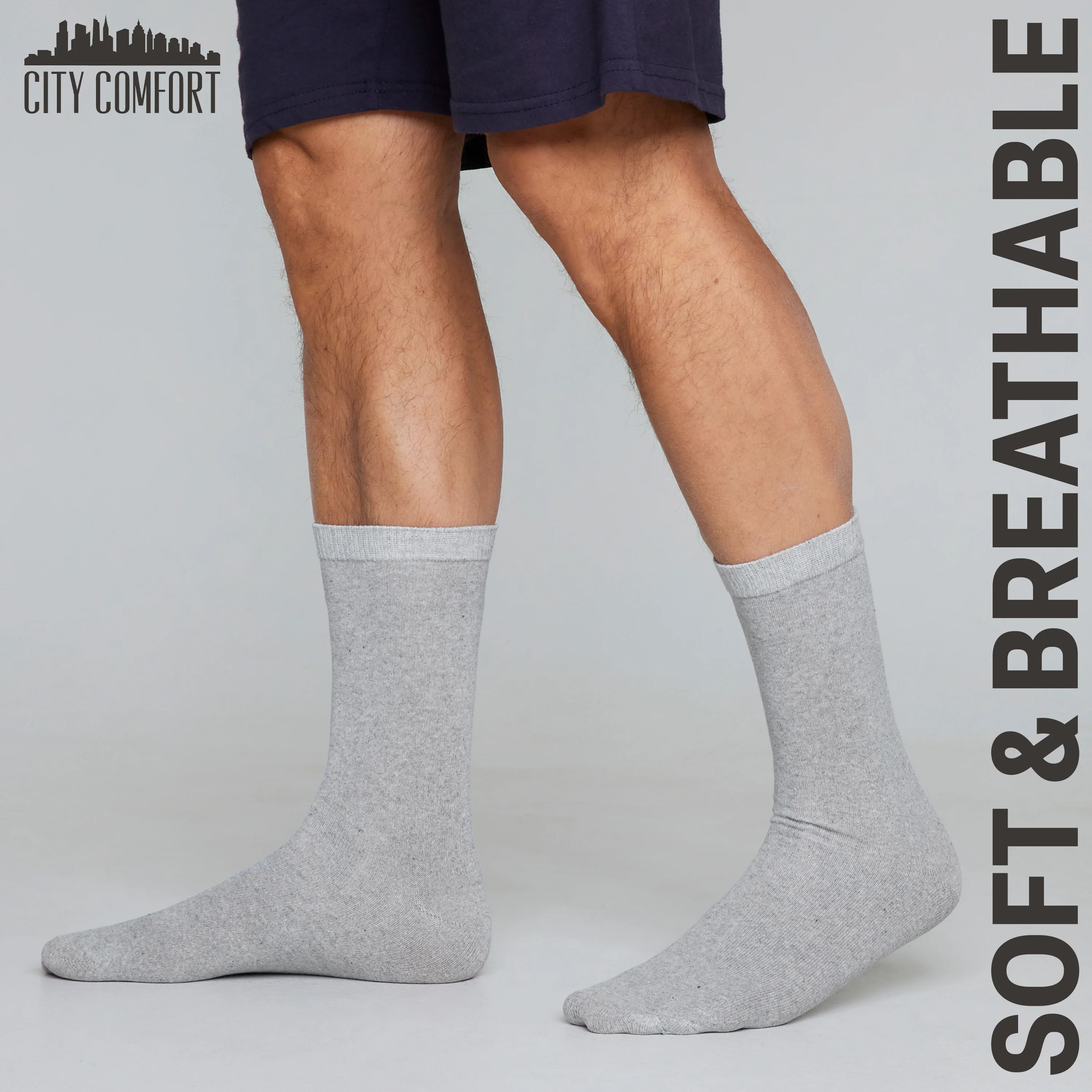 CityComfort Calf Socks for Men and Teenagers - Pack of 12 - Image 22