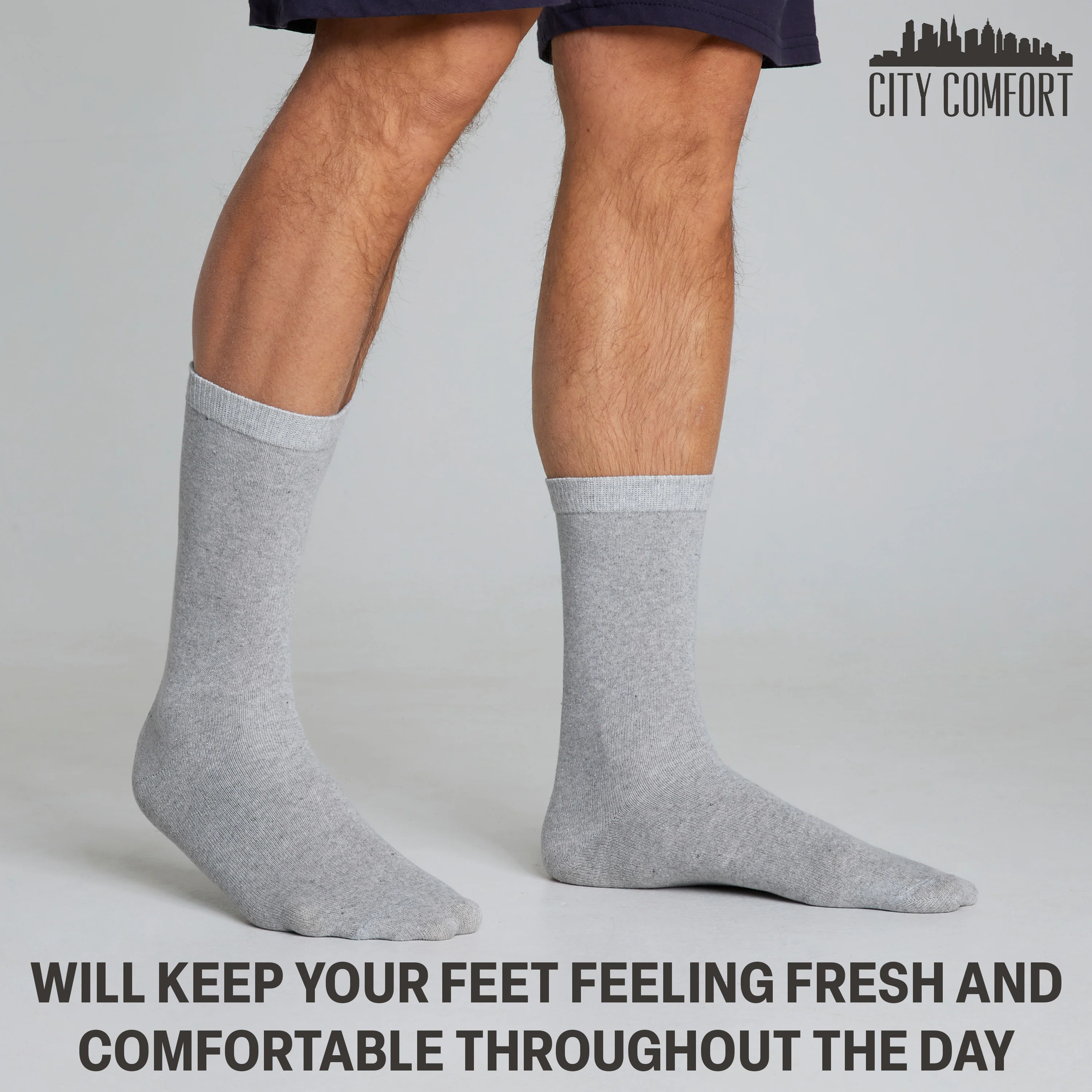 CityComfort Calf Socks for Men and Teenagers - Pack of 12 - Image 25