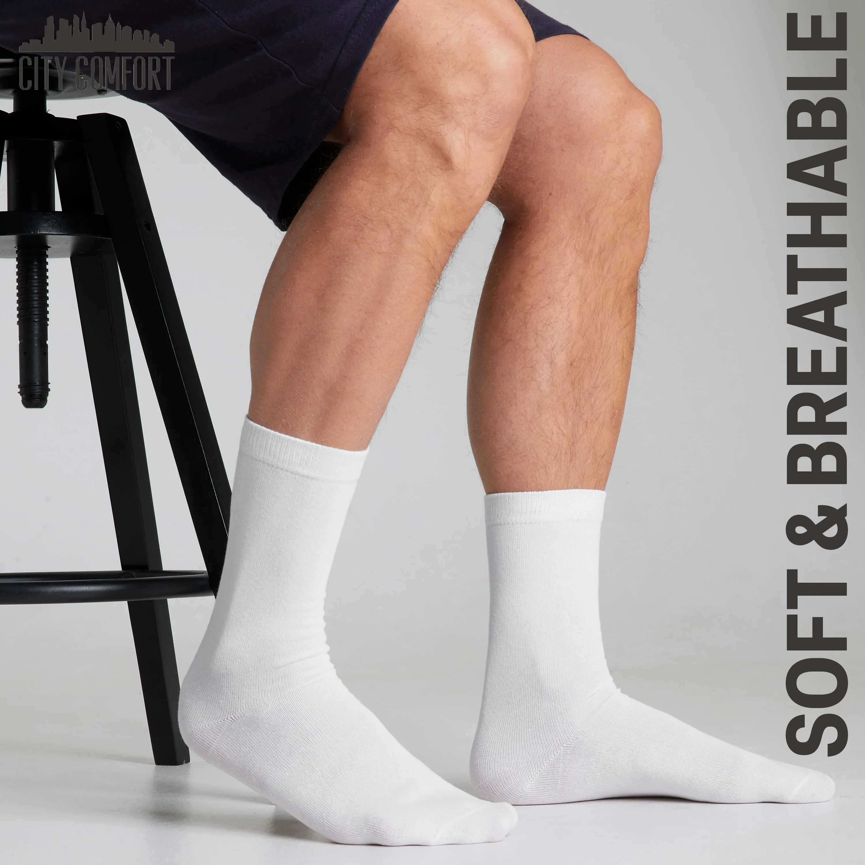 CityComfort Calf Socks for Men and Teenagers - Pack of 12 - Image 4