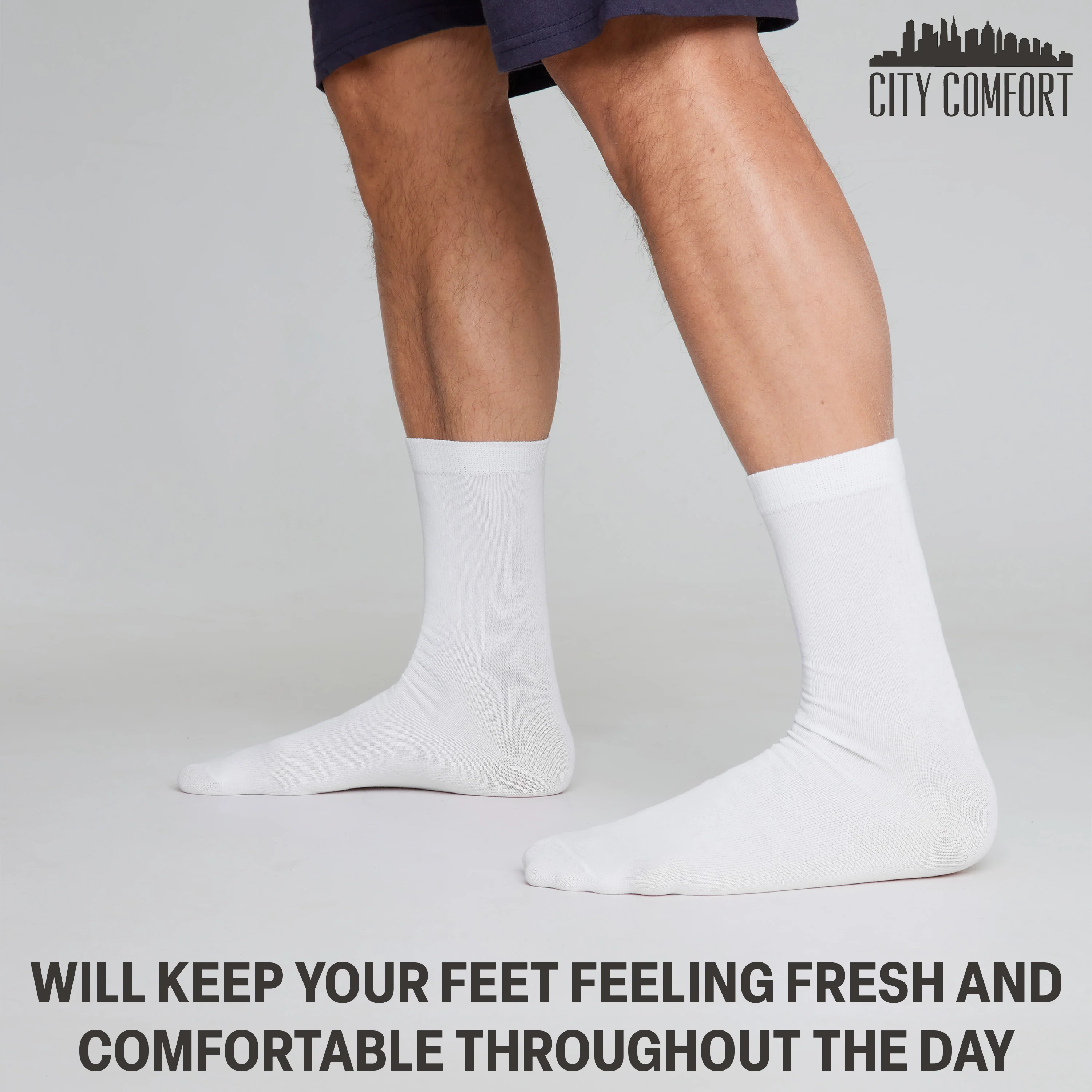 CityComfort Calf Socks for Men and Teenagers - Pack of 12 - Image 7