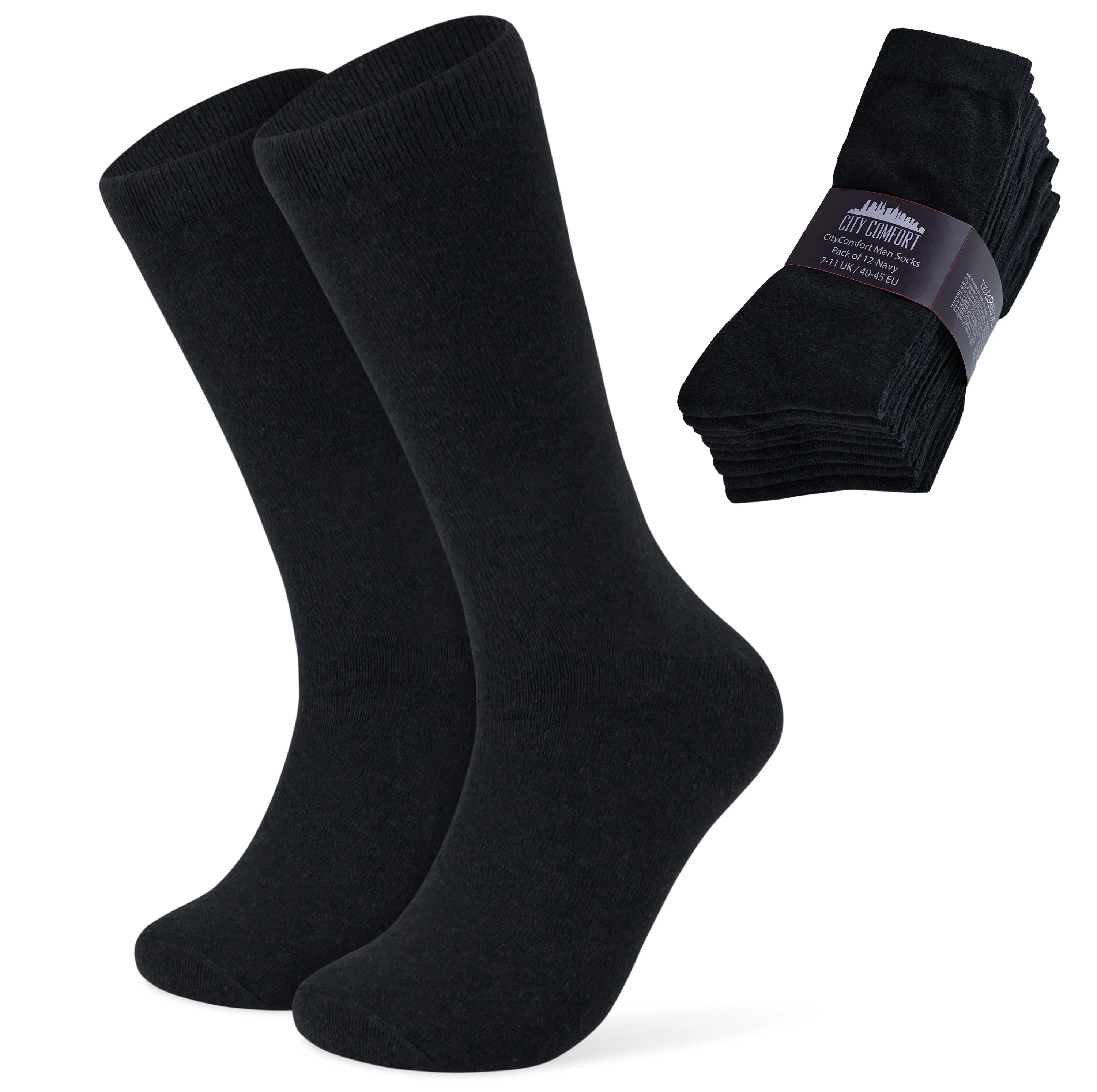CityComfort Calf Socks for Men and Teenagers - Pack of 12 - Image 8
