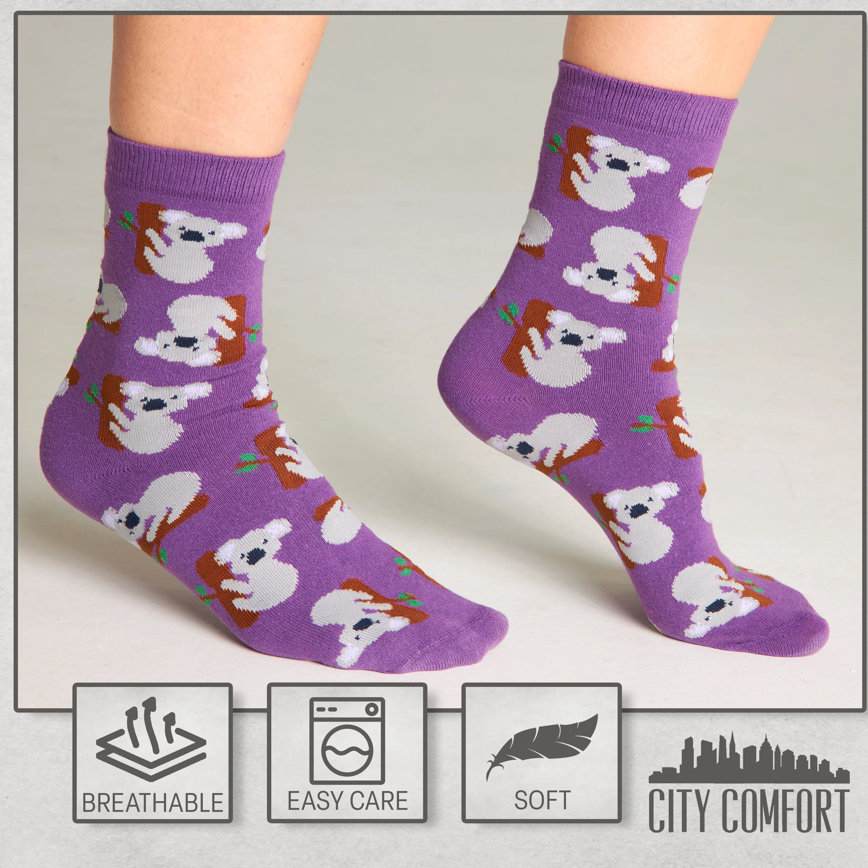 CityComfort Calf Socks for Women and Teenagers - Multi Animal - Pack of 6 - Image 5