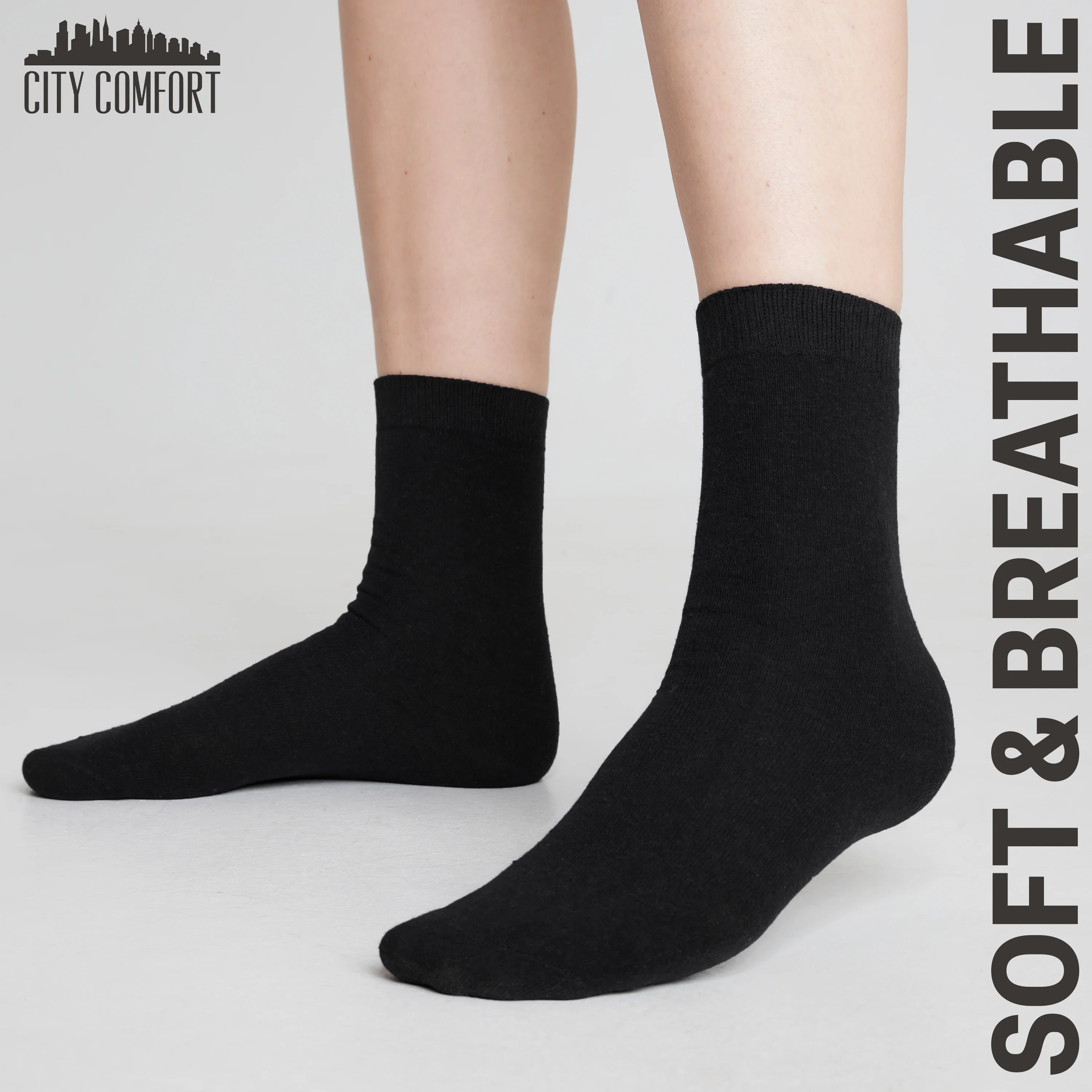 CityComfort Calf Socks for Women and Teenagers - Pack of 12 - Image 10