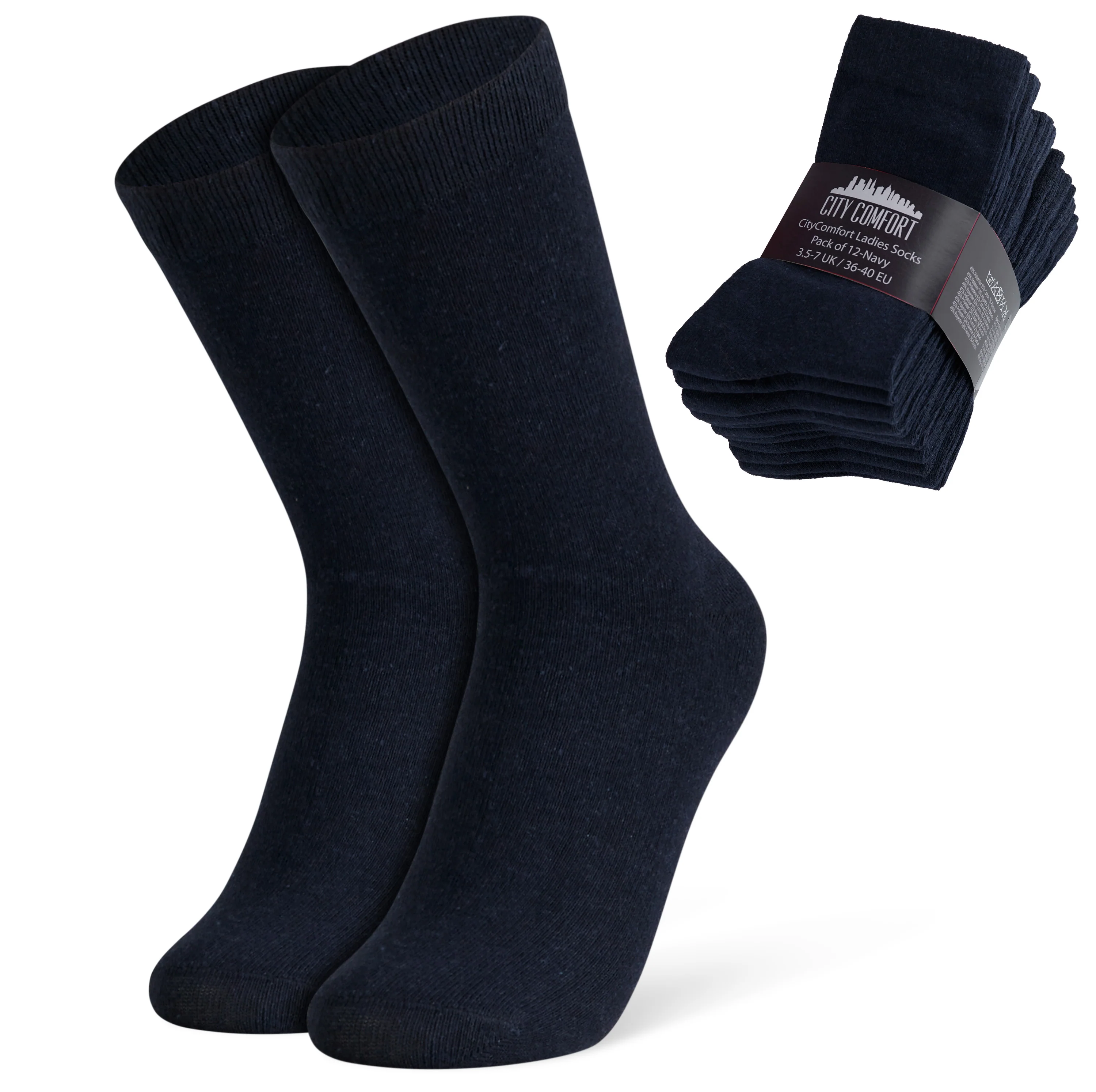 CityComfort Calf Socks for Women and Teenagers - Pack of 12 - Image 14