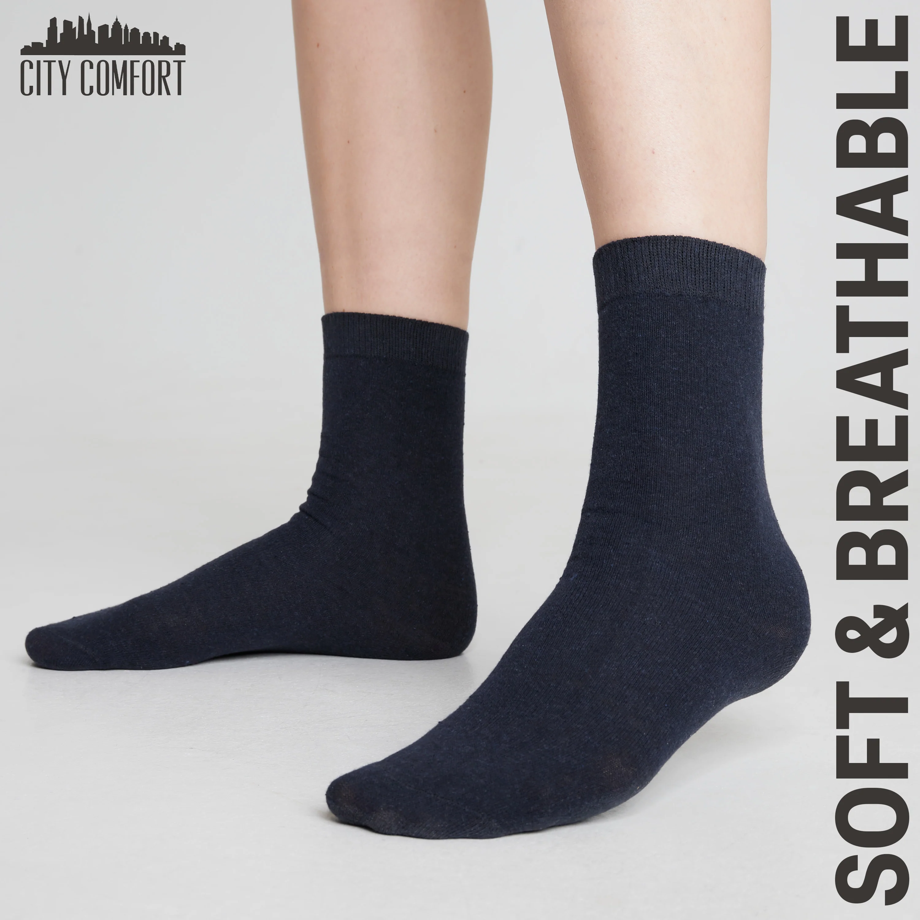 CityComfort Calf Socks for Women and Teenagers - Pack of 12 - Image 16