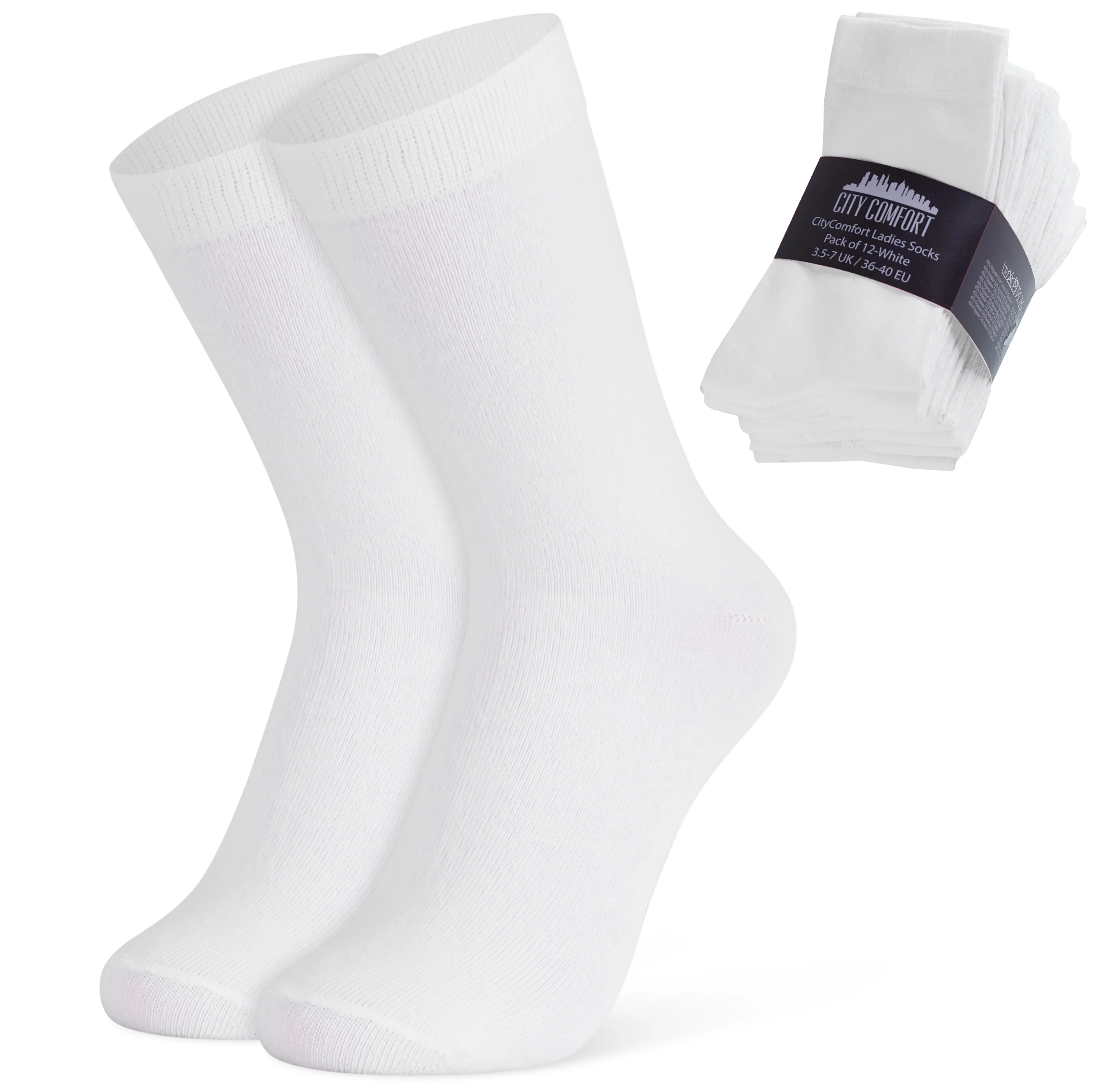 CityComfort Calf Socks for Women and Teenagers - Pack of 12 - Image 2