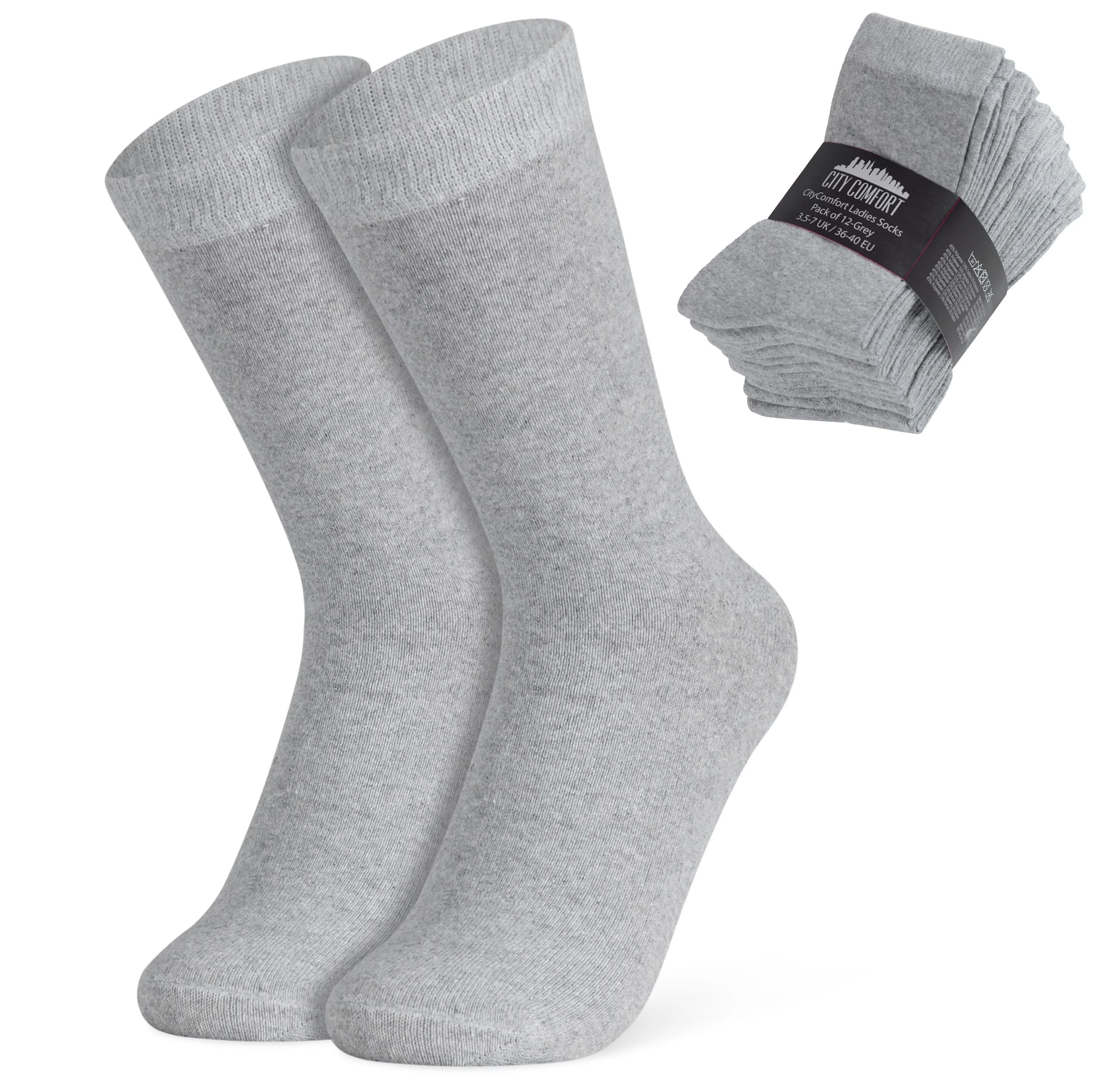 CityComfort Calf Socks for Women and Teenagers - Pack of 12 - Image 20