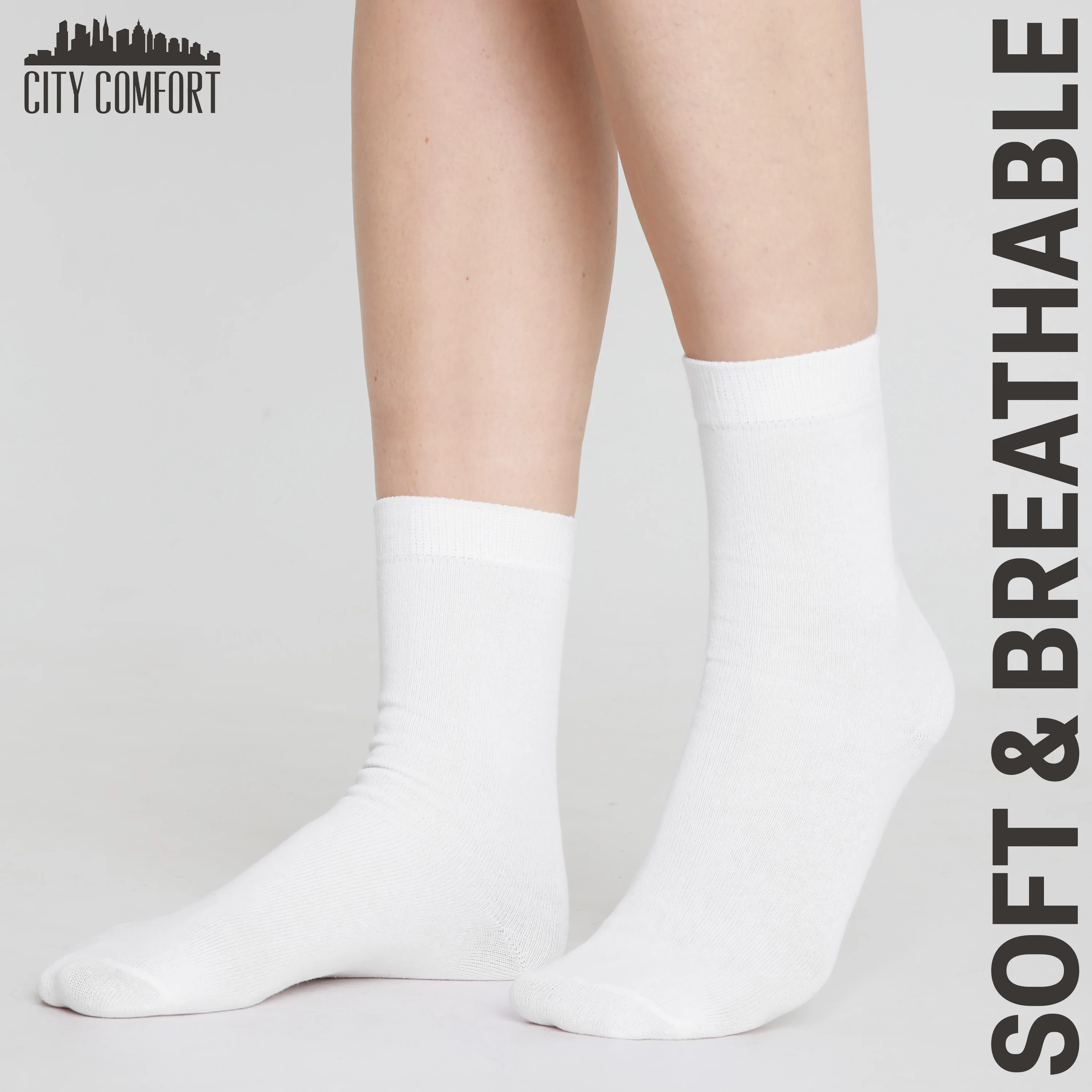 CityComfort Calf Socks for Women and Teenagers - Pack of 12 - Image 4