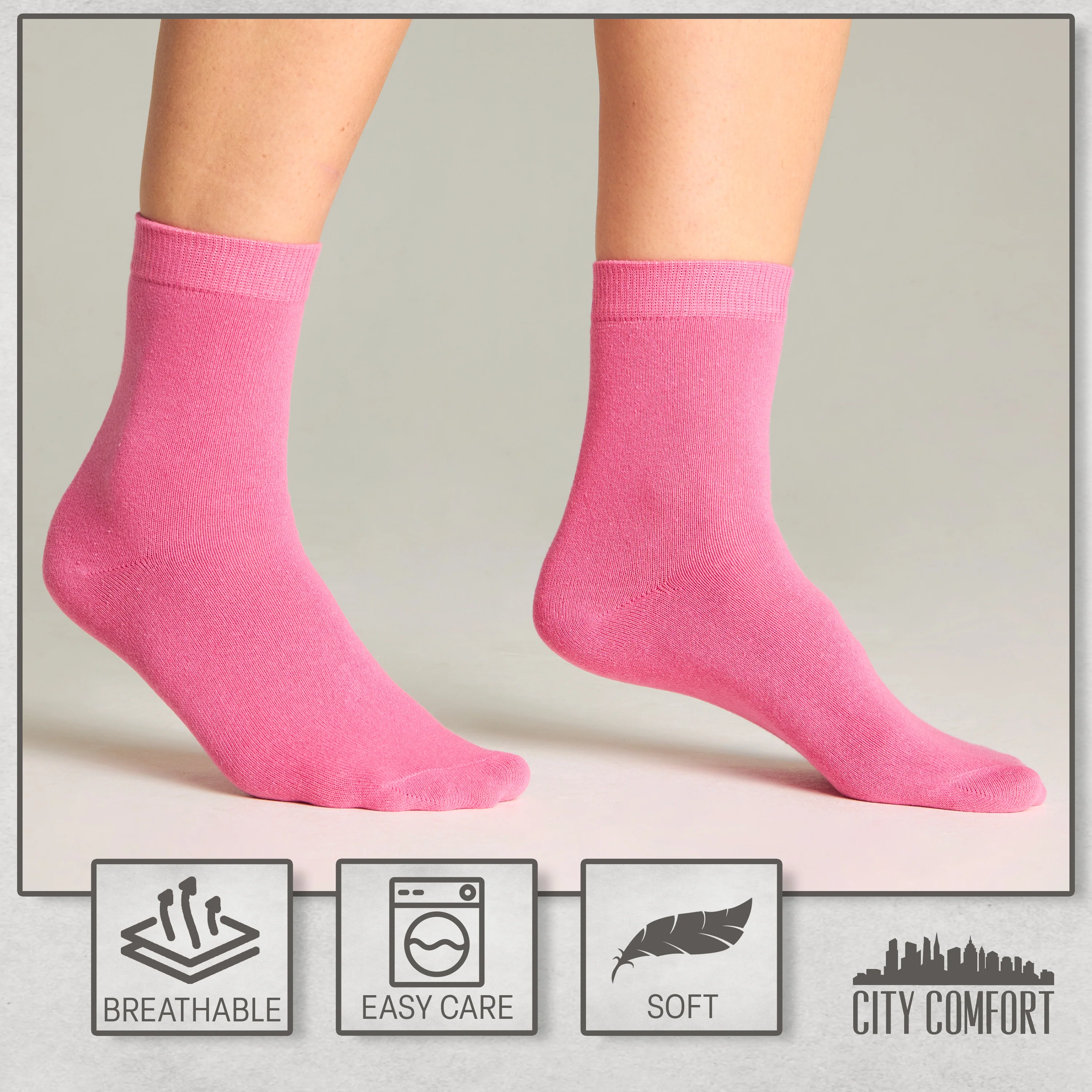 CityComfort Calf Socks for Women and Teenagers - Pack of 6 - Image 11