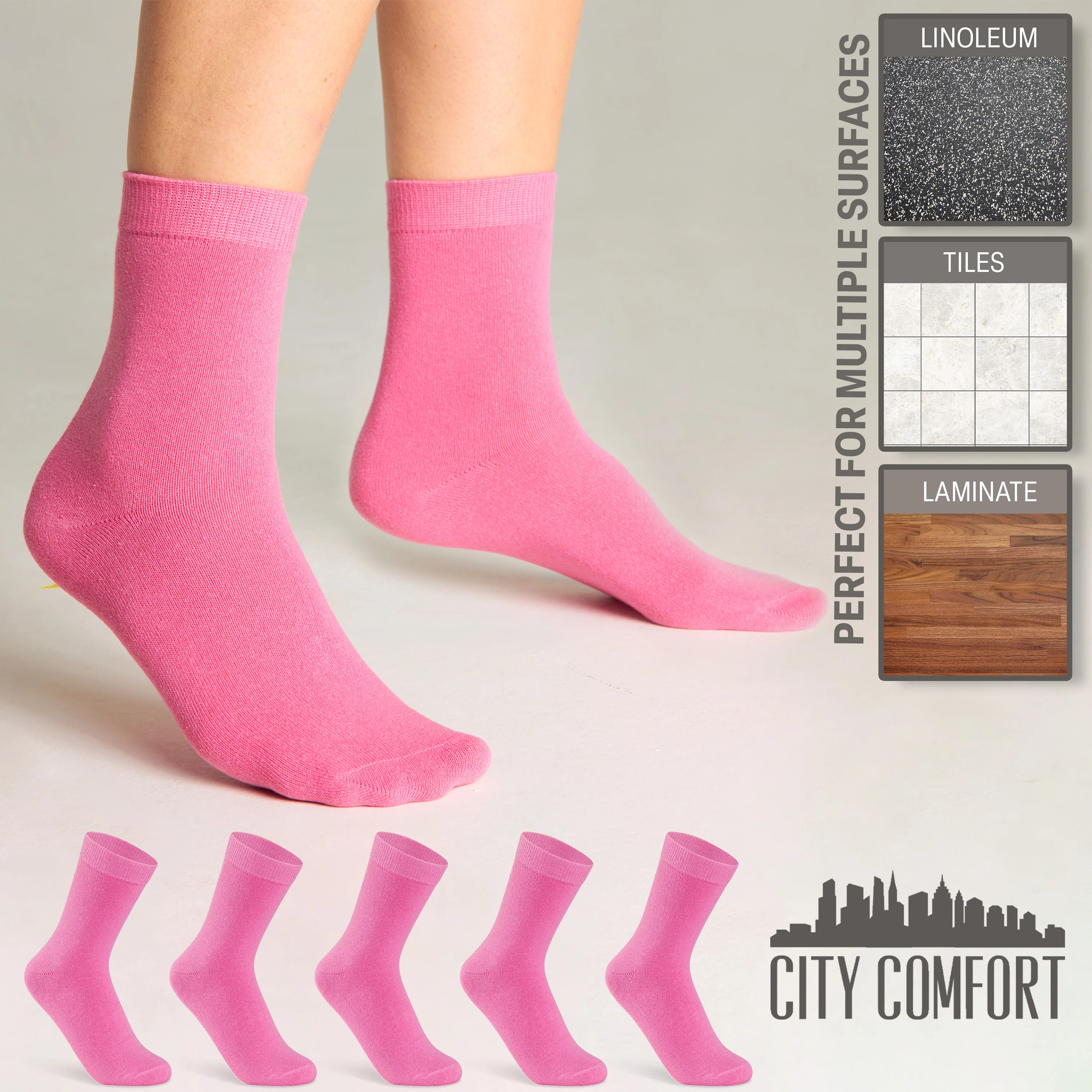 CityComfort Calf Socks for Women and Teenagers - Pack of 6 - Image 12