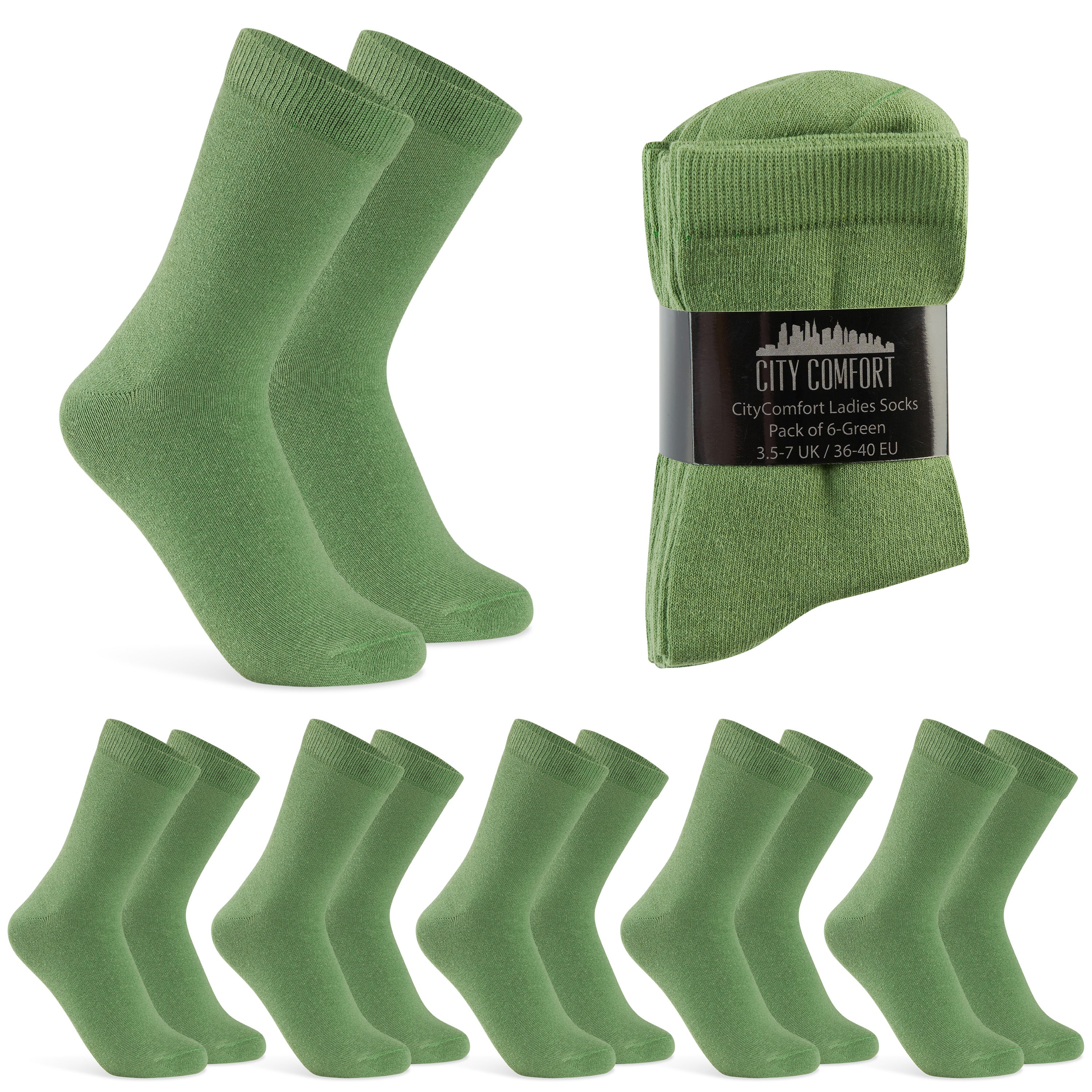 CityComfort Calf Socks for Women and Teenagers - Pack of 6 - Image 13