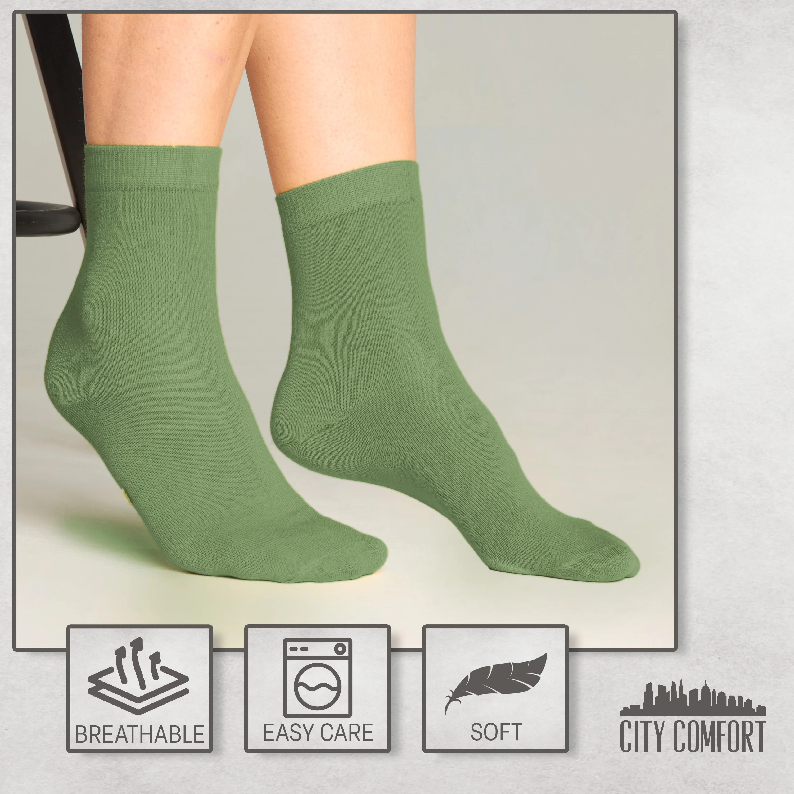 CityComfort Calf Socks for Women and Teenagers - Pack of 6 - Image 17