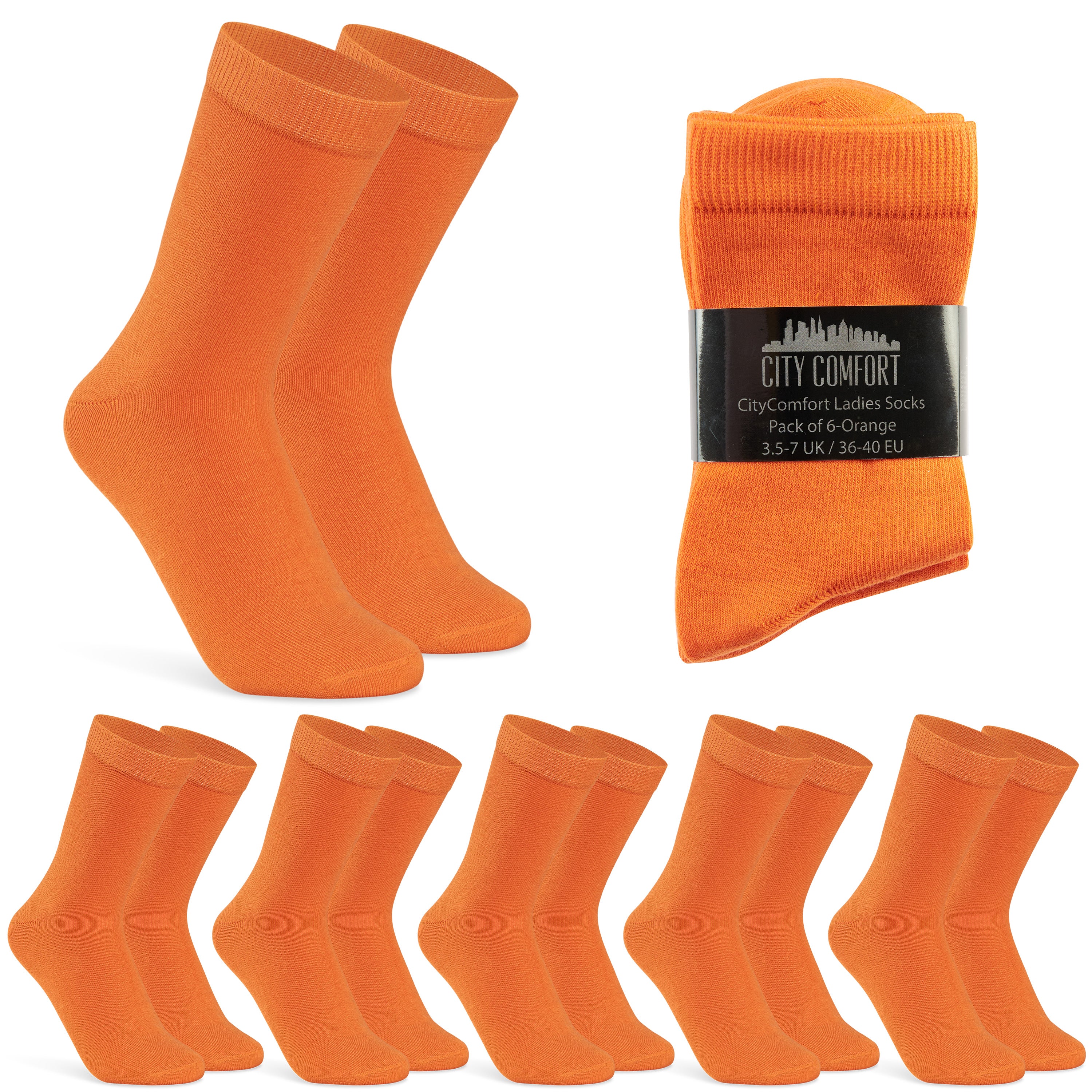 CityComfort Calf Socks for Women and Teenagers - Pack of 6 - Image 19
