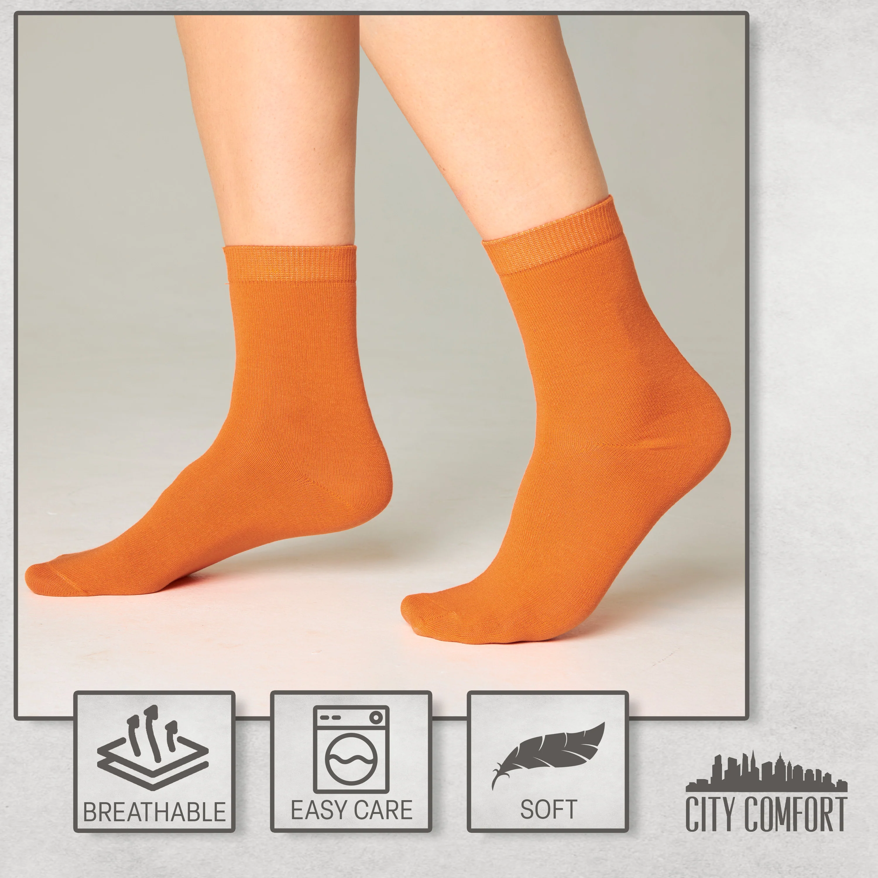 CityComfort Calf Socks for Women and Teenagers - Pack of 6 - Image 23
