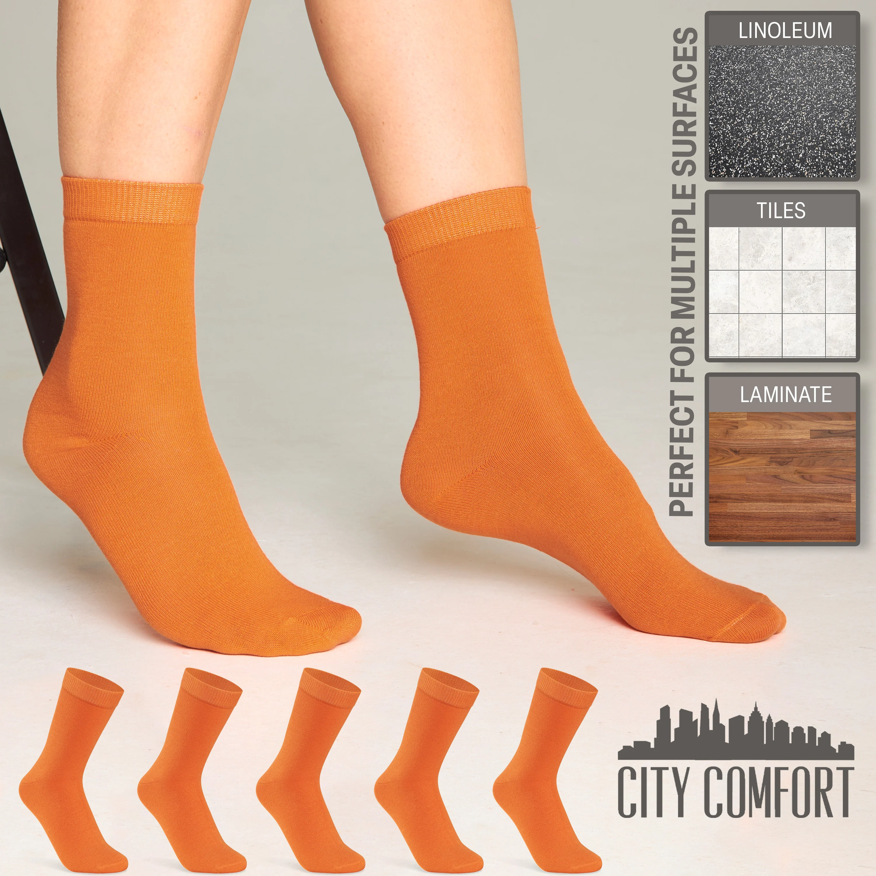 CityComfort Calf Socks for Women and Teenagers - Pack of 6 - Image 24