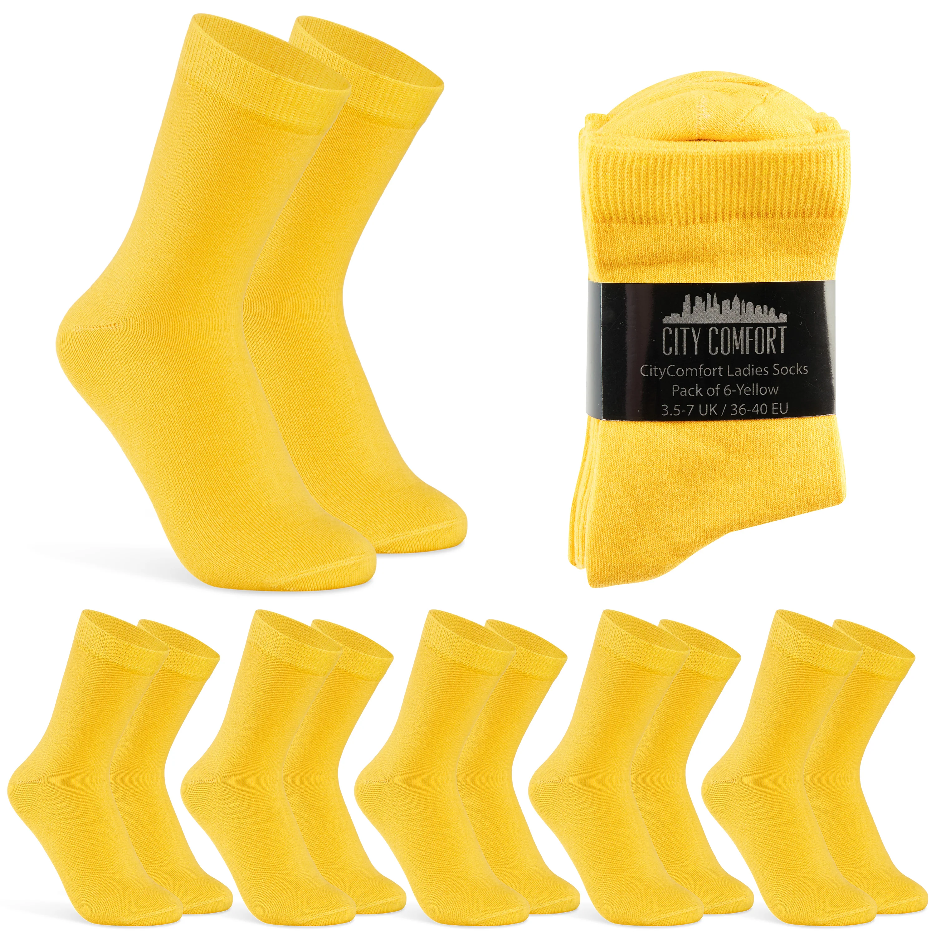CityComfort Calf Socks for Women and Teenagers - Pack of 6 - Image 43