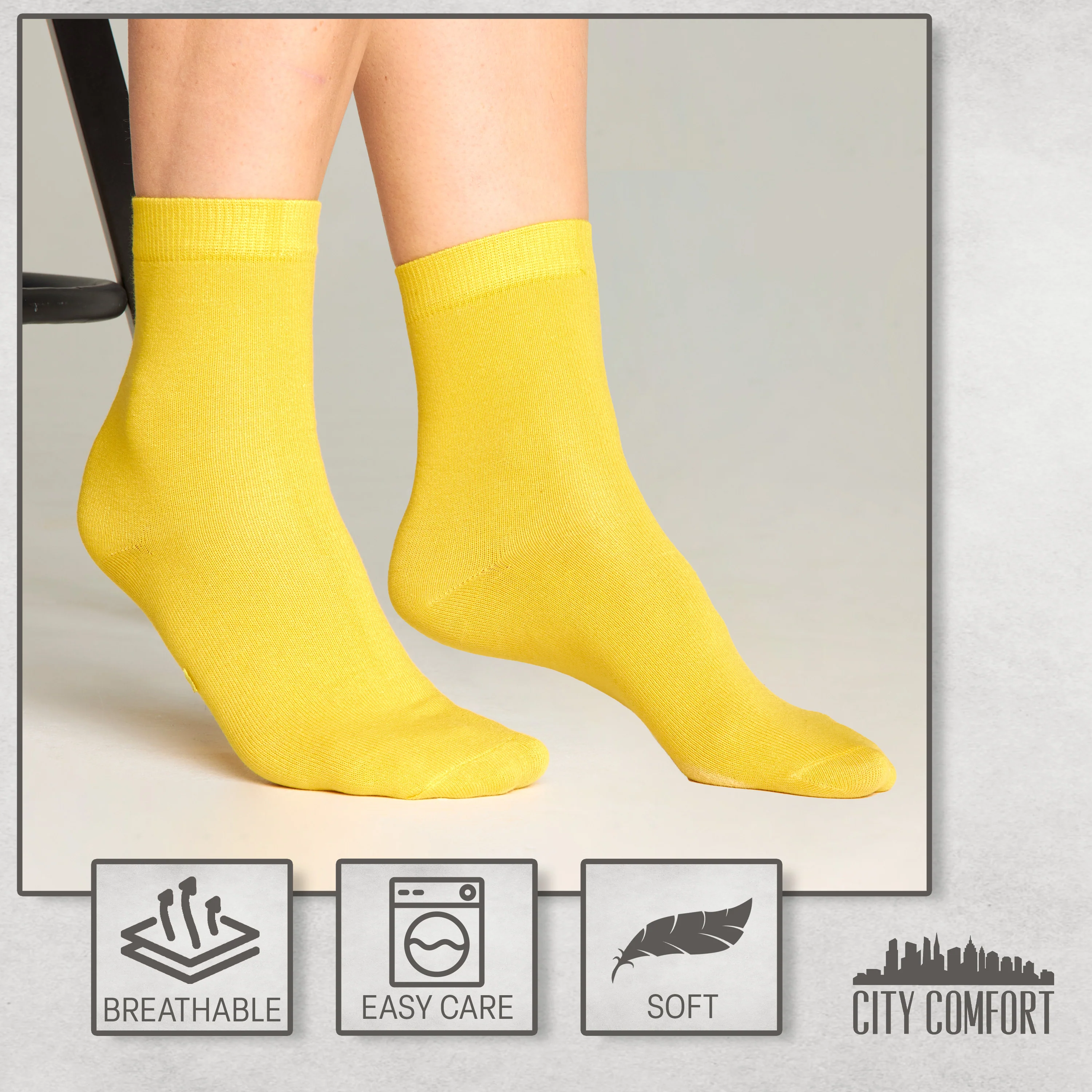 CityComfort Calf Socks for Women and Teenagers - Pack of 6 - Image 47