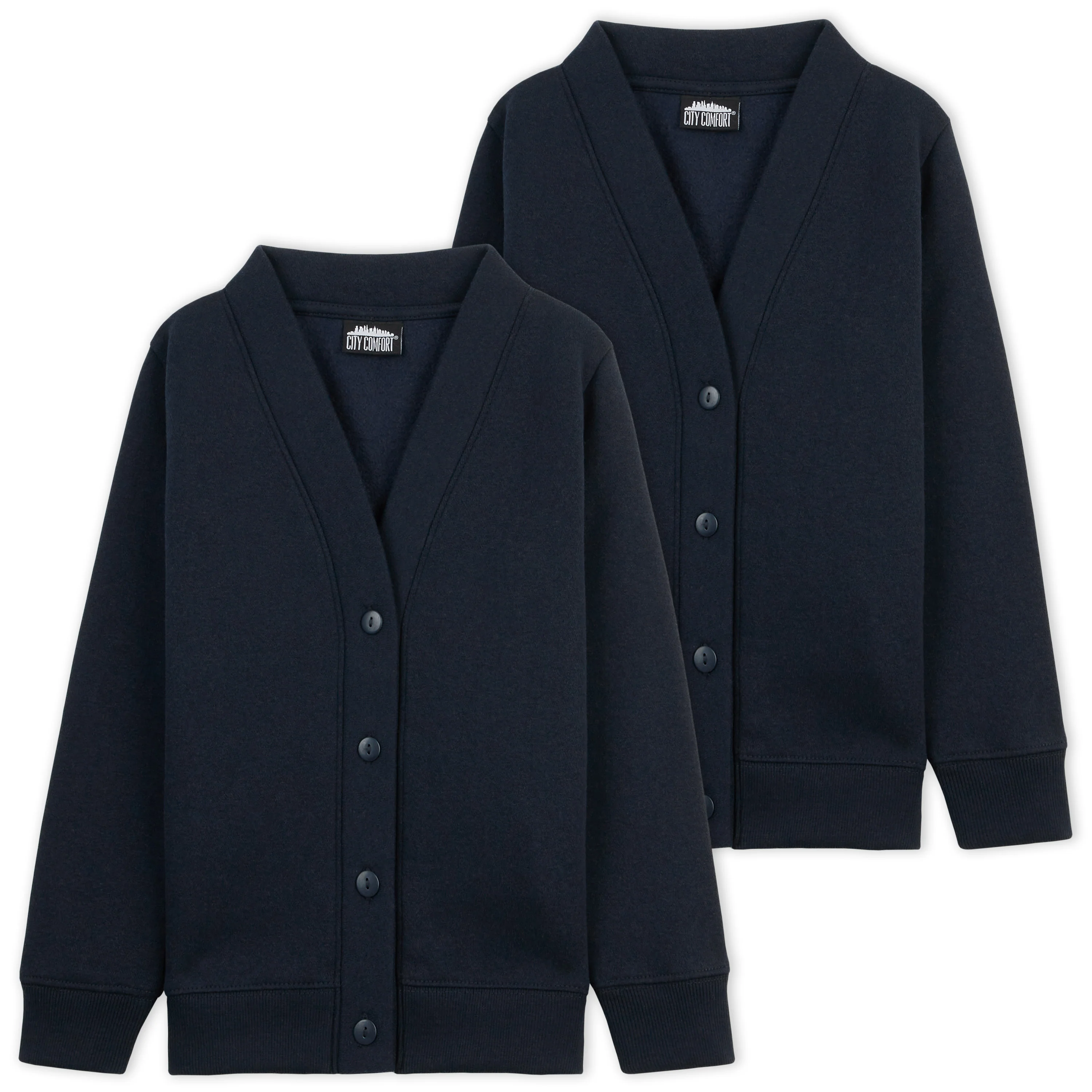 CityComfort Cardigan for Girls and Boys, 2 Pack Plain Button Down Cardigan - Image 8