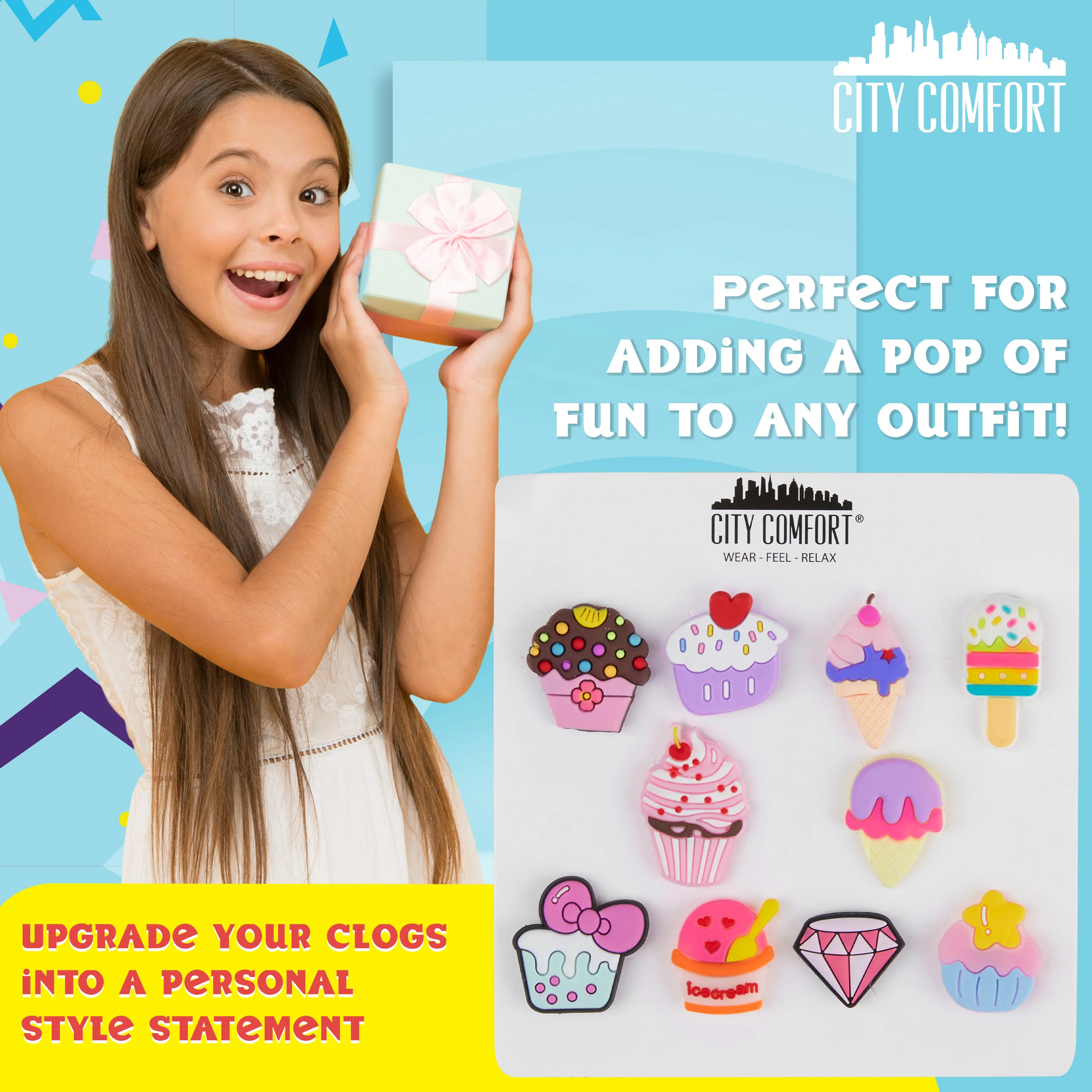 CityComfort Clog Charms, Cute Shoe Decoration Charms Pack of 10 - MULTI - Image 3