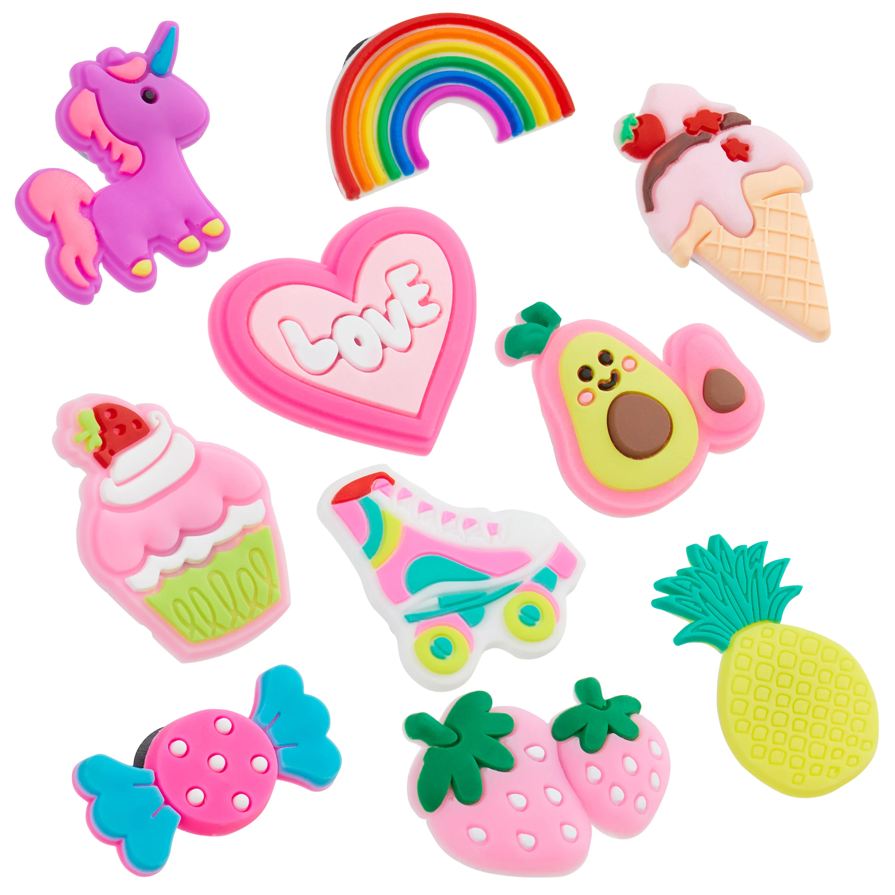 CityComfort Charms for Clogs, Cute Shoe Decoration Charms Pack of 10 Girls Gifts