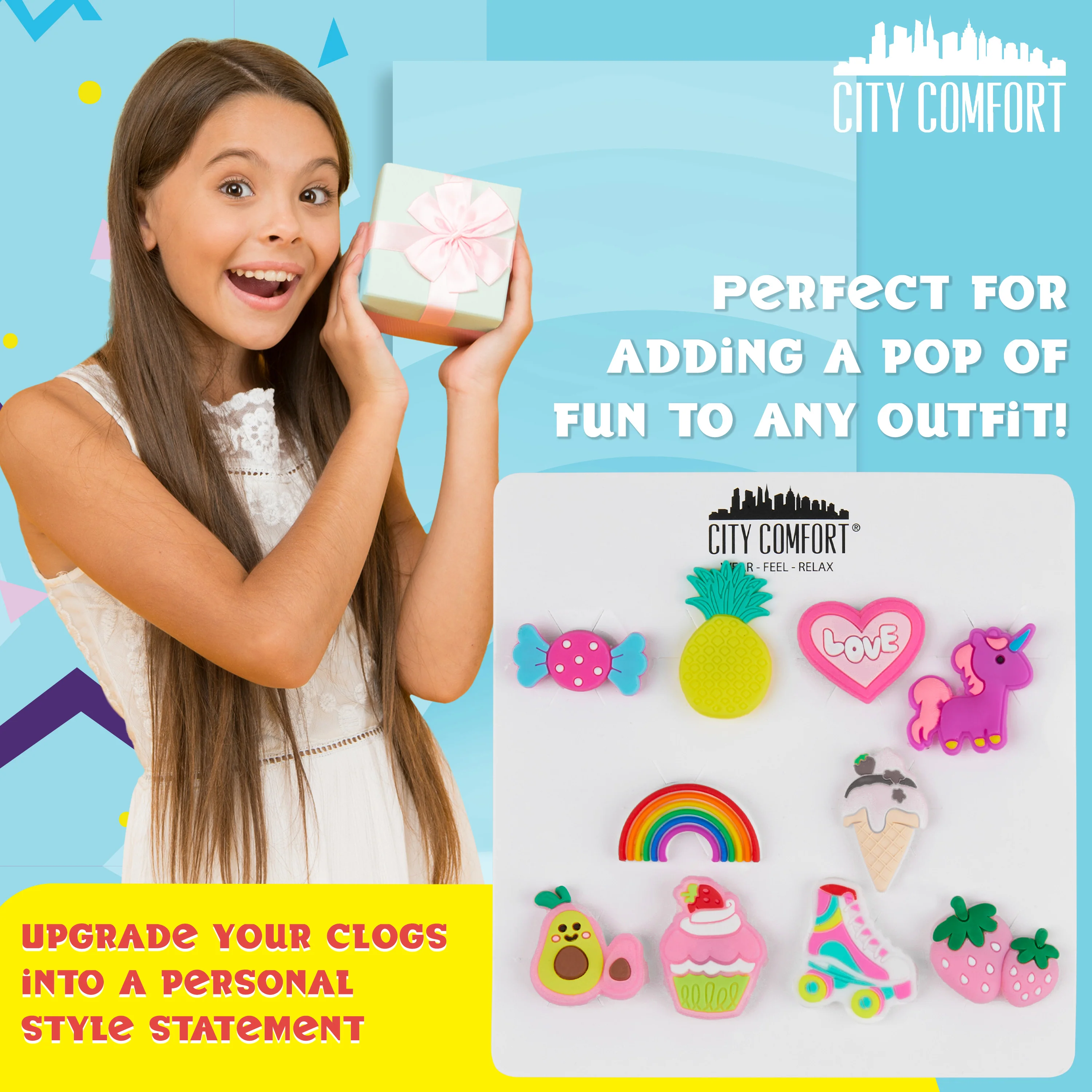 CityComfort Charms for Clogs, Cute Shoe Decoration Charms Pack of 10 Girls Gifts - Image 3