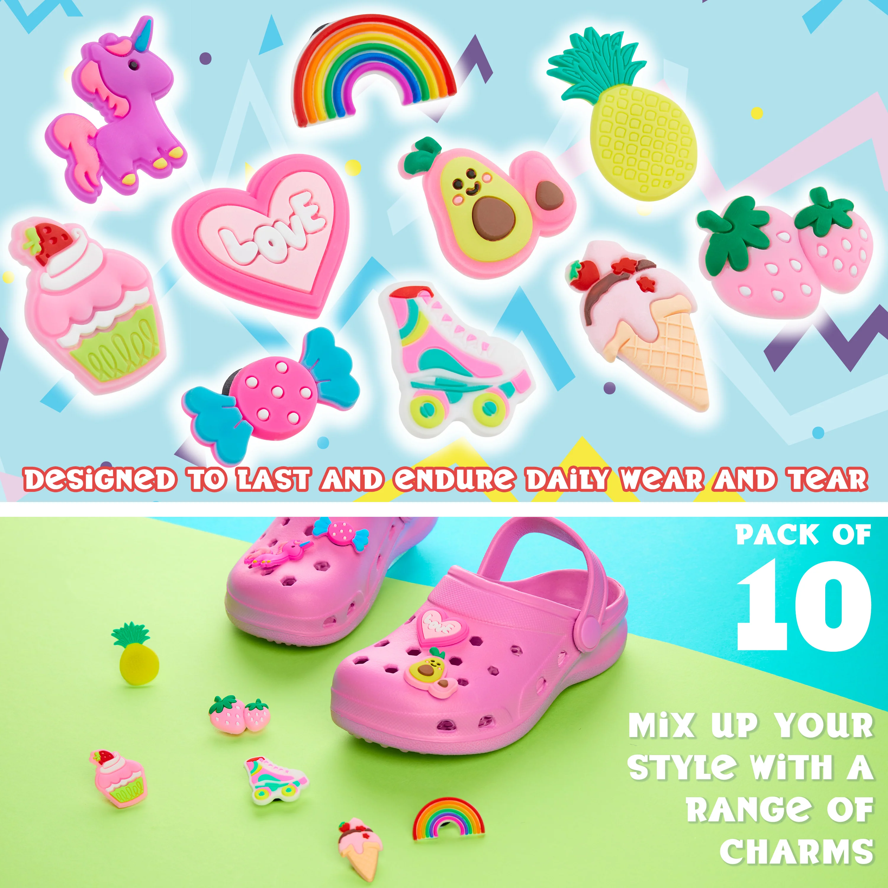 CityComfort Charms for Clogs, Cute Shoe Decoration Charms Pack of 10 Girls Gifts - Image 6