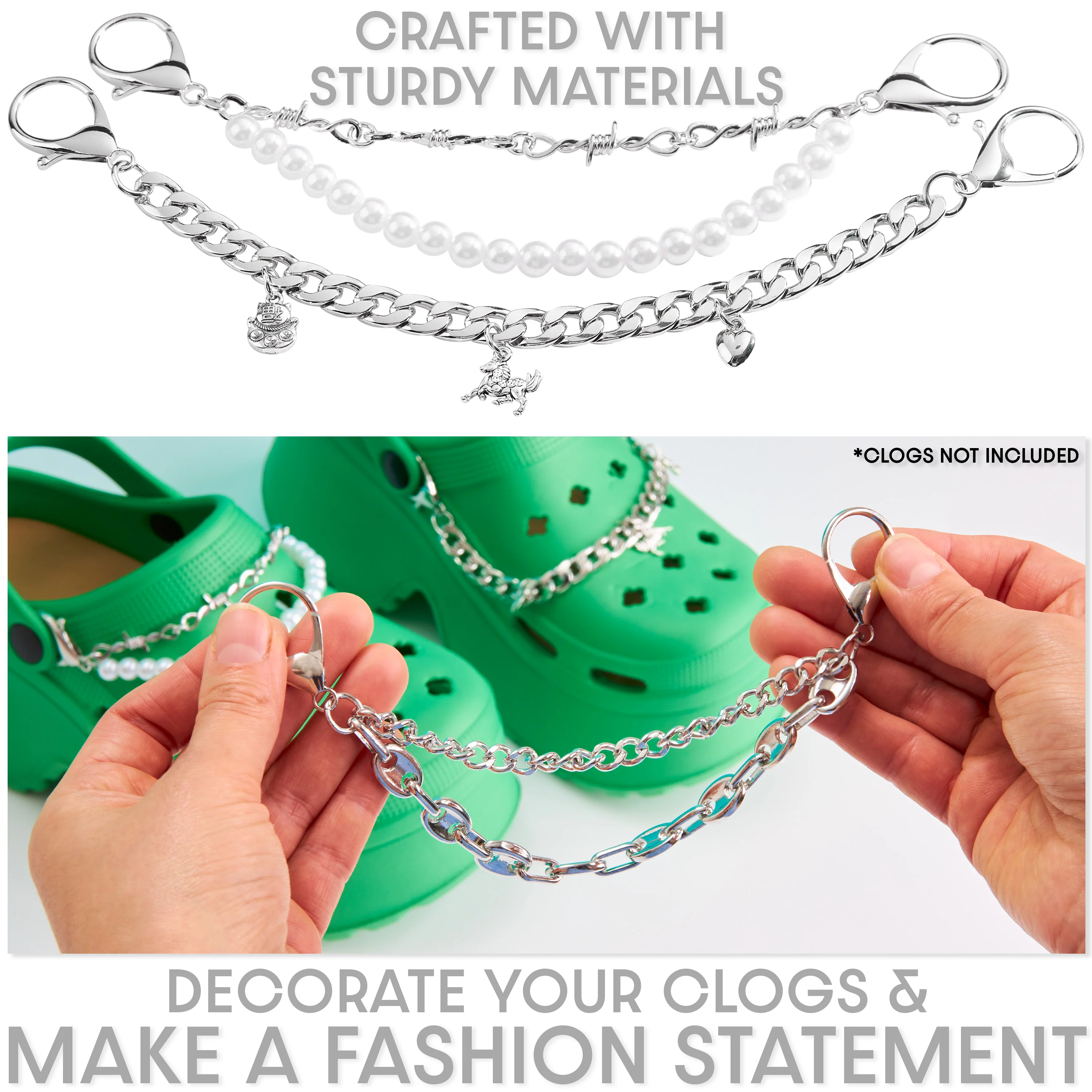 CityComfort Clog Charms, Mixed Shoe Decoration Charms Clog Chains Multipac - Image 4
