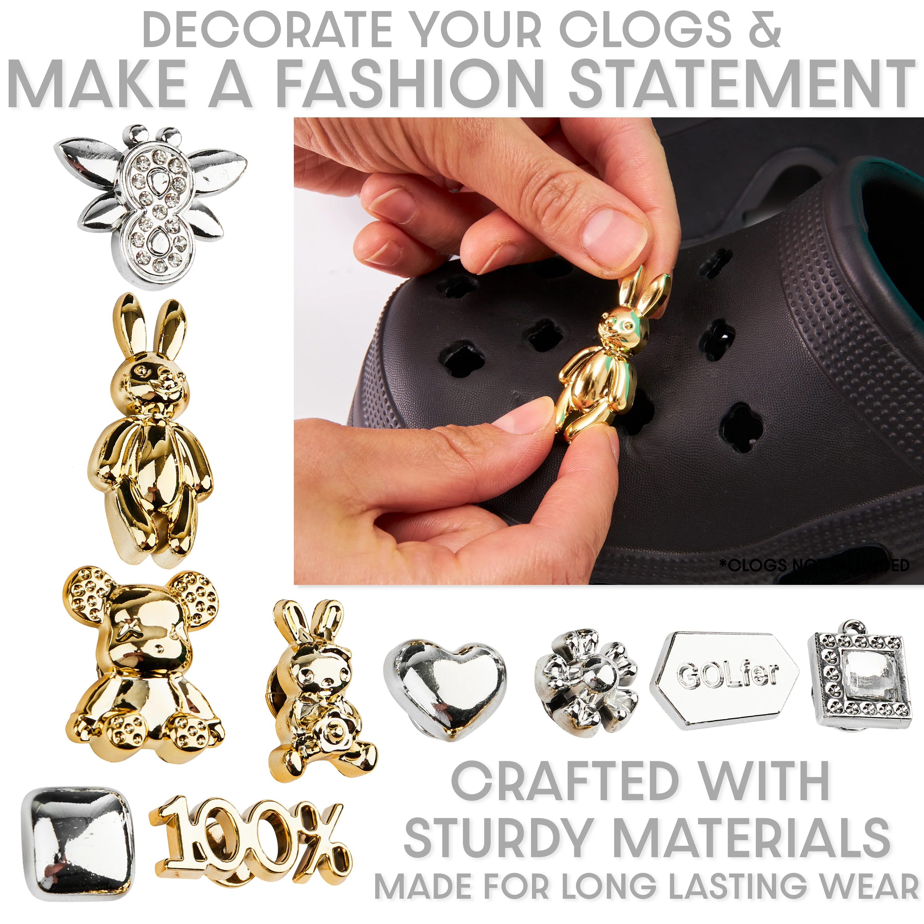 CityComfort Clog Charms, Mixed Shoe Decoration Charms Clog Chains Multipack - Image 4
