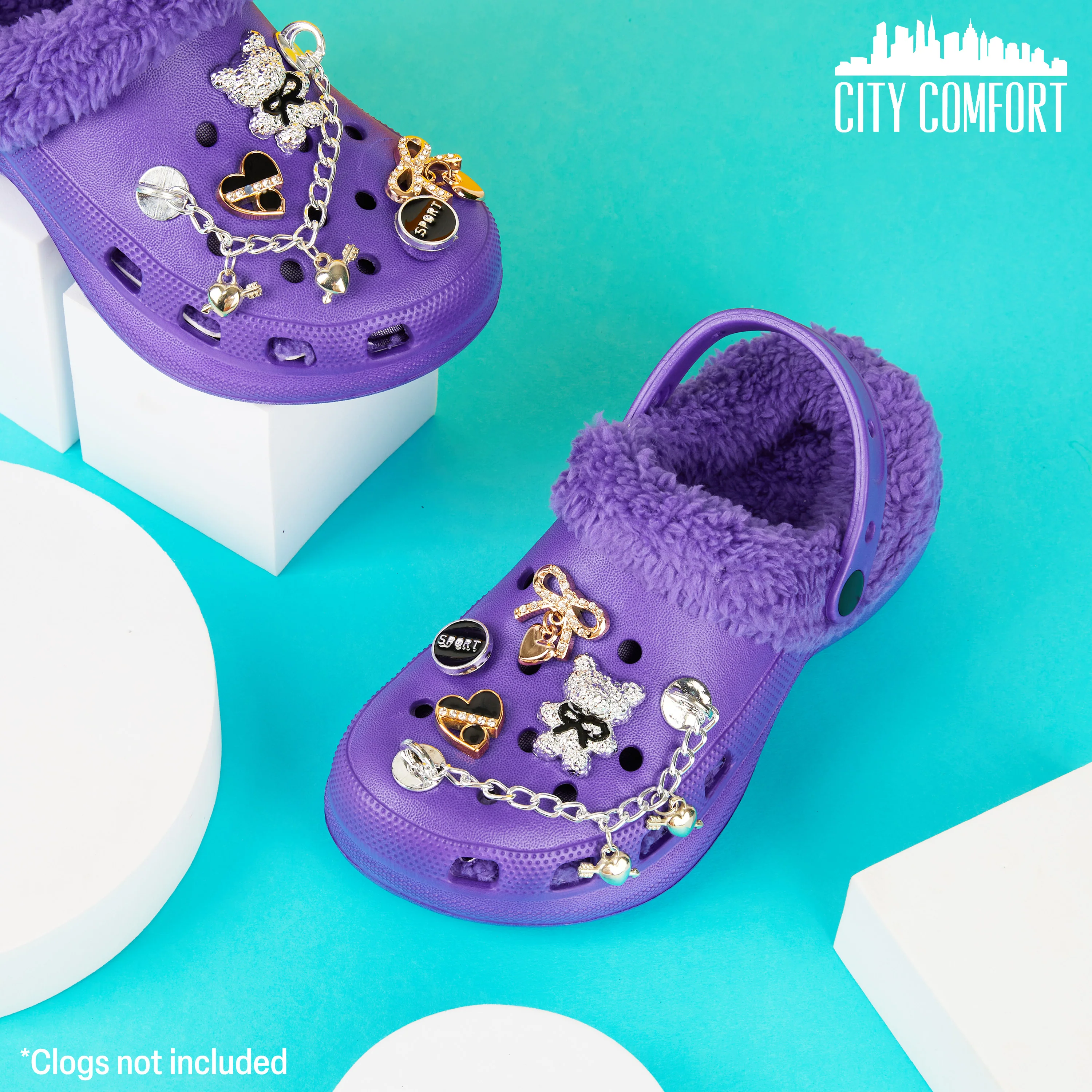 CityComfort Clog Charms, Mixed Shoe Decoration Charms Clog Chains Multipack - Image 2